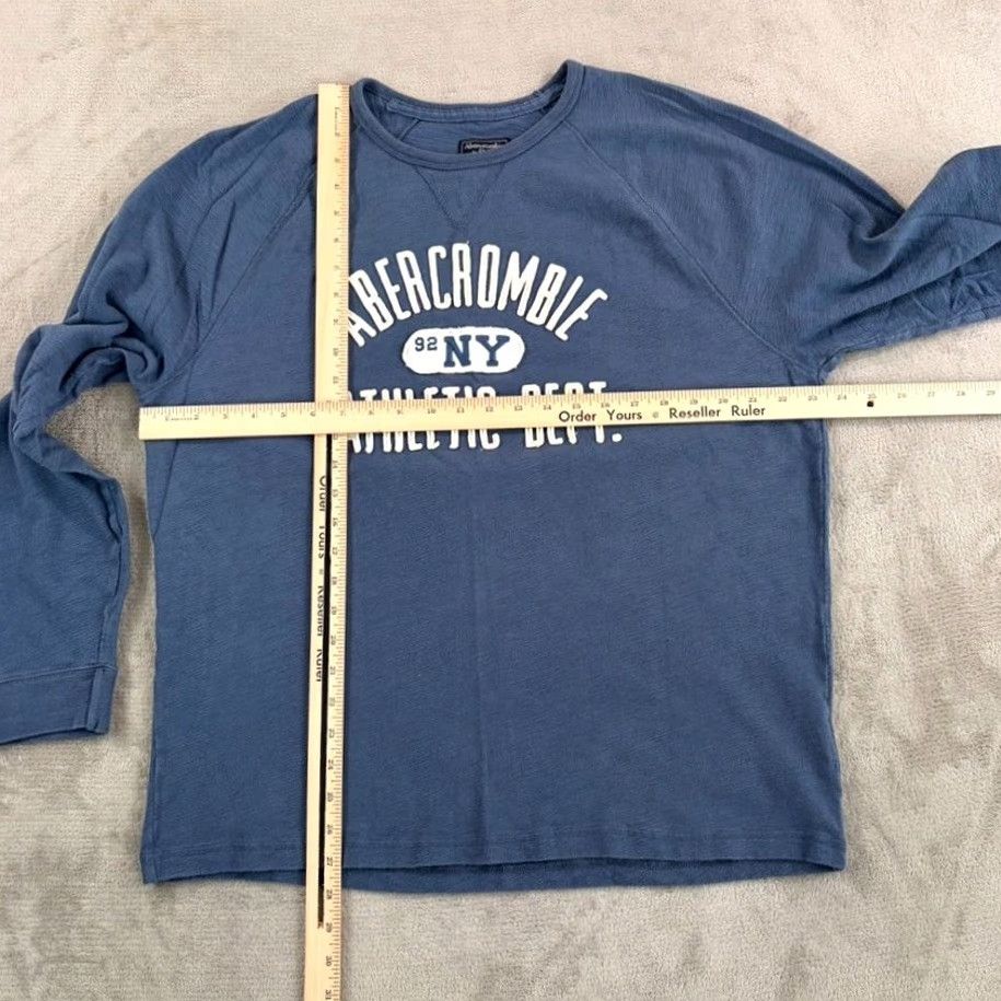Abercrombie & Fitch VINTAGE Abercrombie & Fitch Embroidered Center Logo Sweatshirt Blue Slub Men 2XL Crew Size US XXL / EU 58 / 5 - 5 Thumbnail