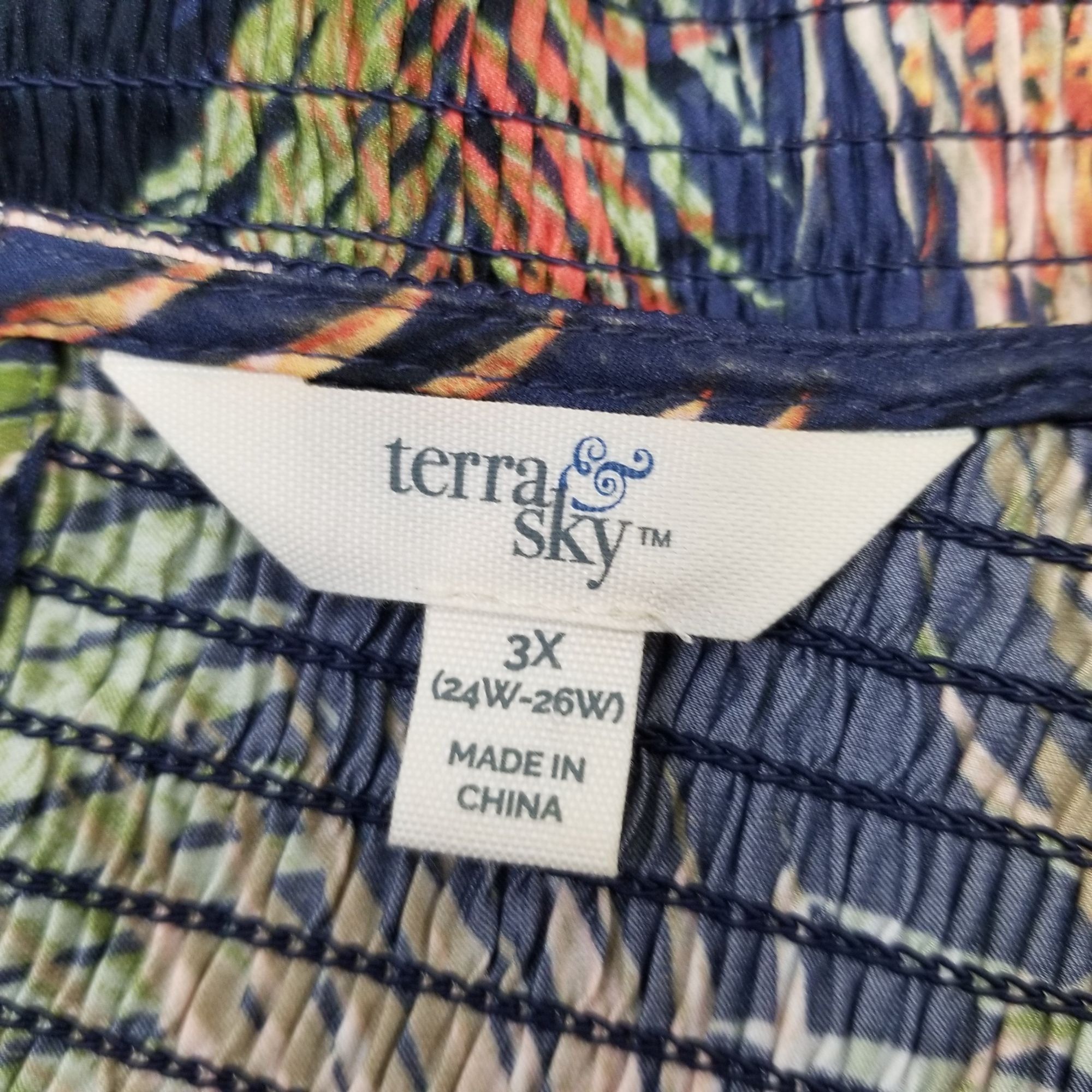 Other Terra Sky 3X Tropical Floral Dress Tiered Ruffle Sleeveless Size 3XL / US 20-22 - 3 Thumbnail