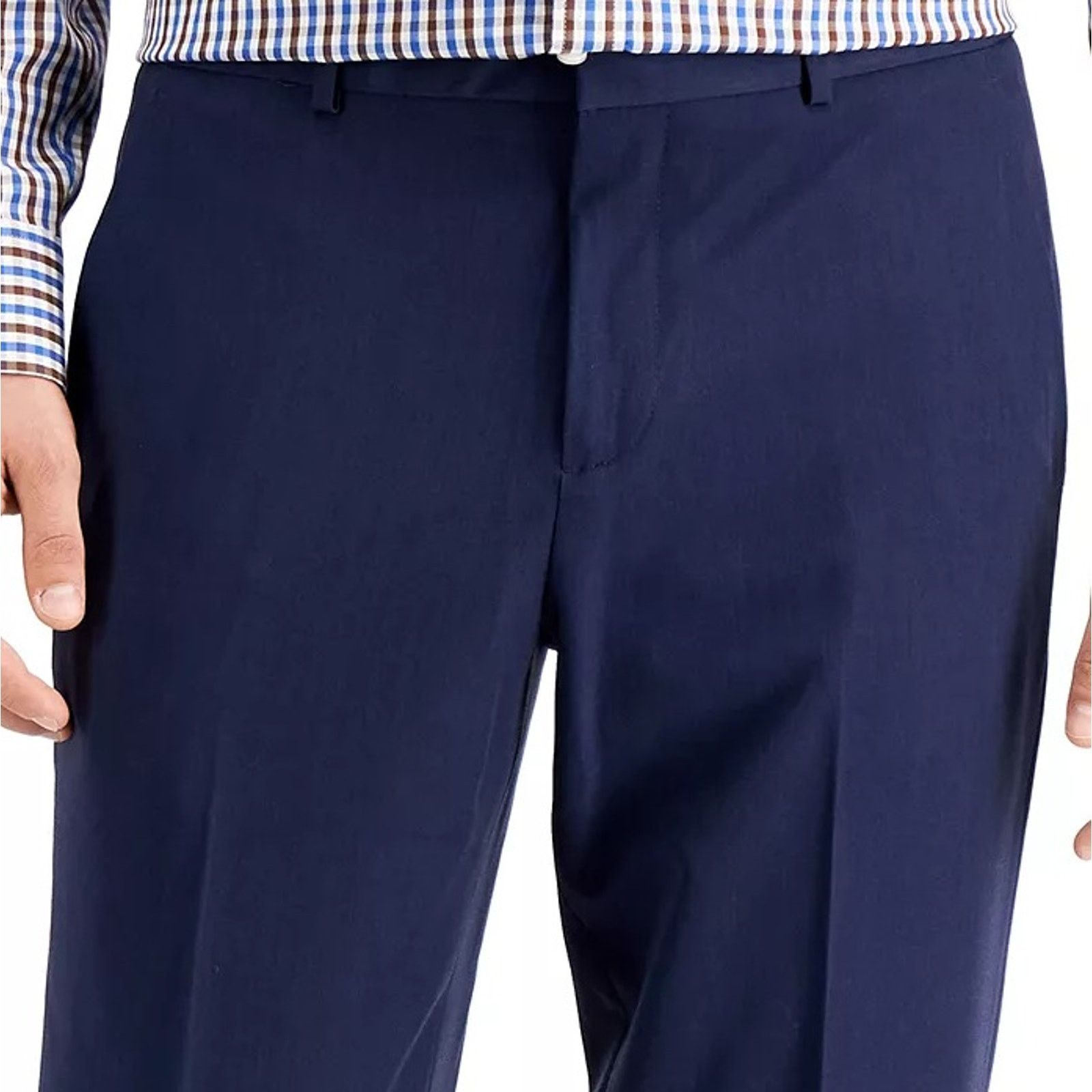 Perry Ellis Perry Ellis Men's Solid Navy Modern Dress Pants Size 29x30 Size US 29 - 4 Thumbnail
