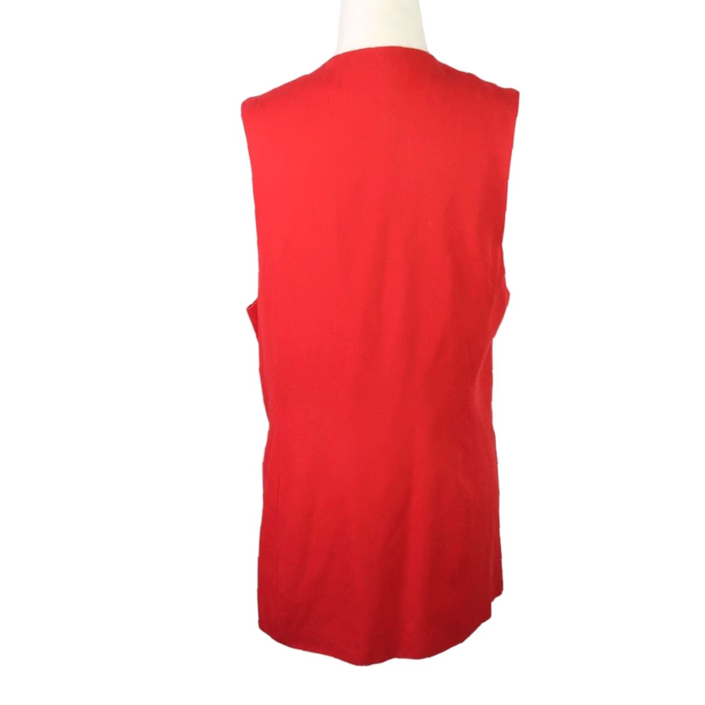 Vintage VINTAGE Forenza Vest Wool Red Longline 90s M Womens Sleeveless Button Mid-Length Fall Winter Spring Casual Workwear Party/Cocktail Size M / US 6-8 / IT 42-44 - 4 Thumbnail