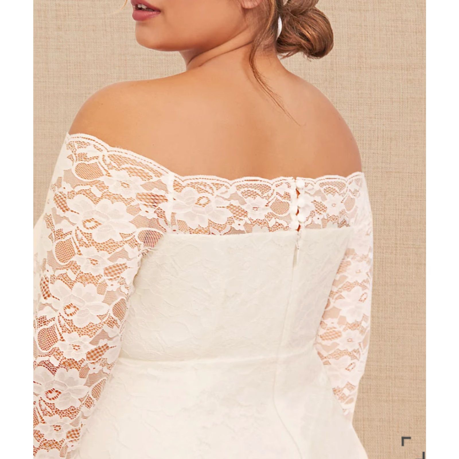 Torrid Torrid Ivory Lace Bodycon Dress-Size 18 Midi Off the Shoulder 3/4 Sleeve Formal Plus Size Womens Size XXL / US 16-18 / IT 52-54 - 4 Thumbnail