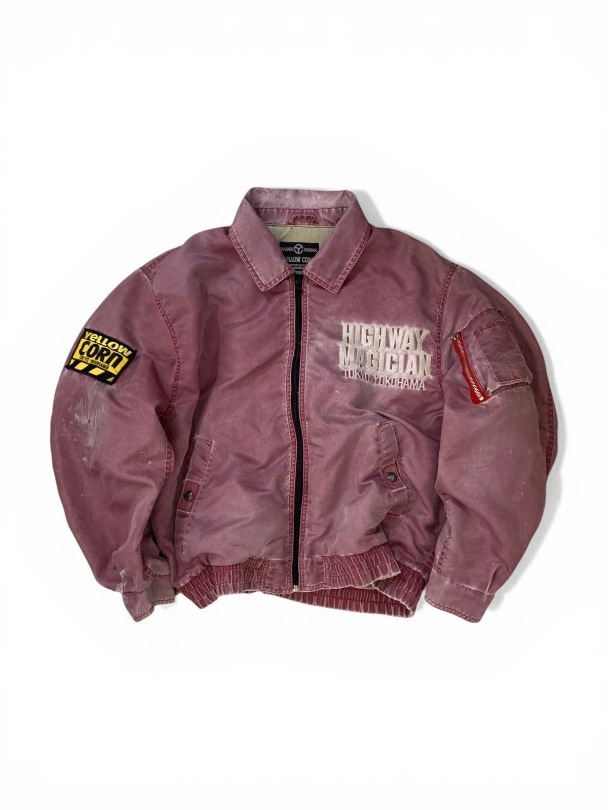 Vintage 👹Vintage Faded Yellow Corn SLEDGE HAMMER Bomber Jacket Size US M / EU 48-50 / 2 - 1 Thumbnail