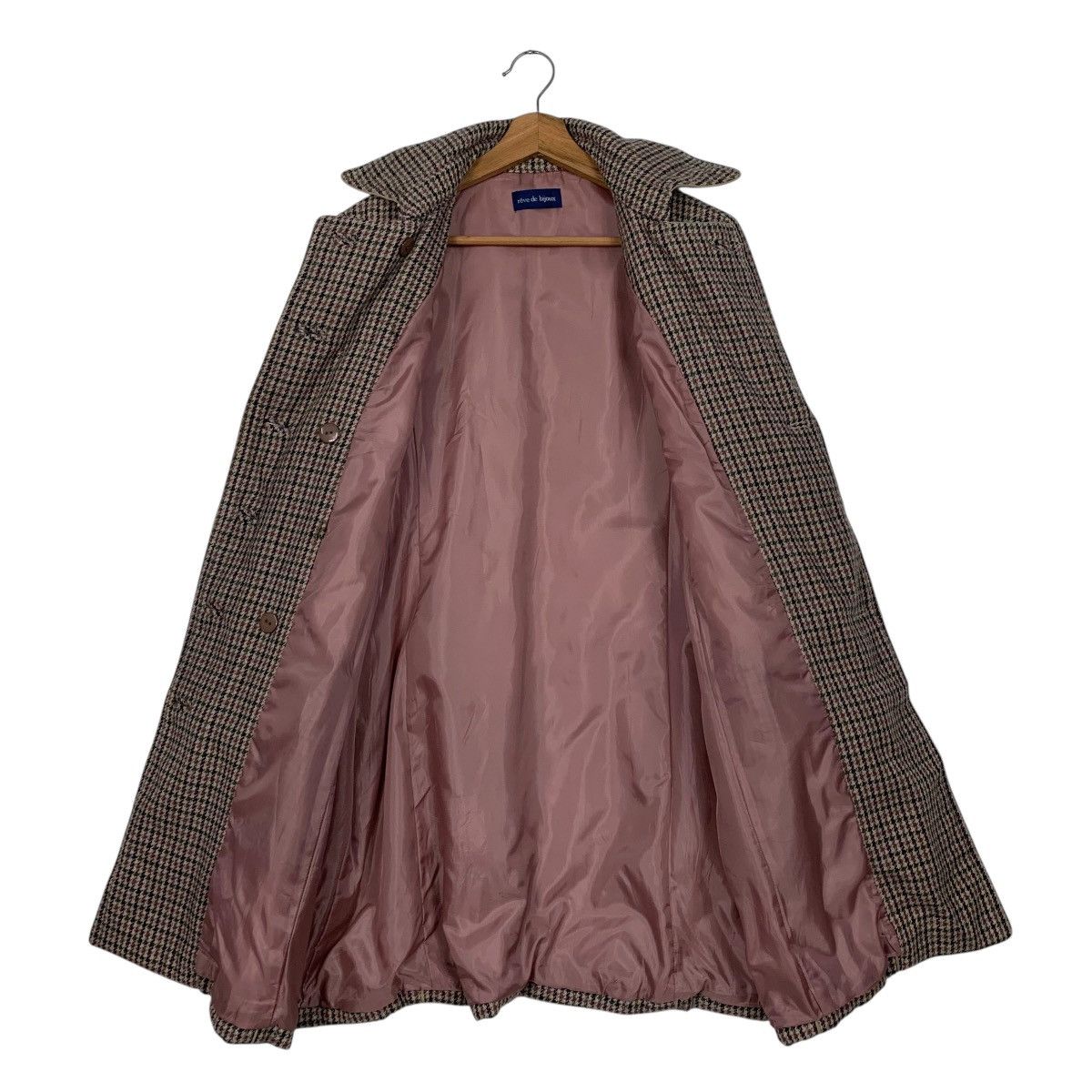 Japanese Brand Reve De Bijoux Double Breasted Houndstooth Tweed Coat Size S / US 4 / IT 40 - 11 Thumbnail