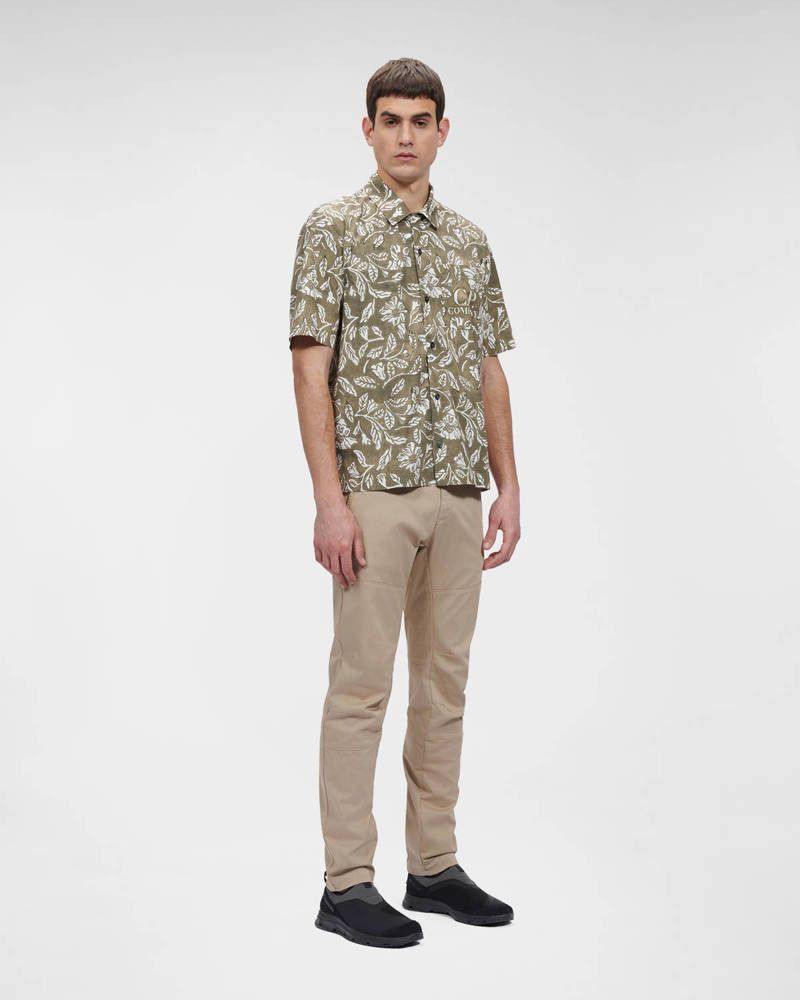 C.P. Company o1y1224 Patterned Shirt in Military Green/White Size US XL / EU 56 / 4 - 2 Thumbnail