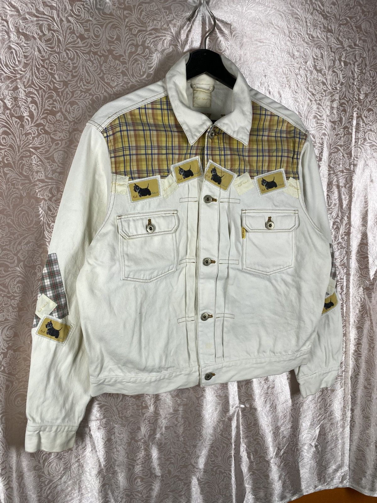 Karl Helmut Vintage Karl Helmut Patchwork Denim Jacket White Japanese Size US M / EU 48-50 / 2 - 5 Thumbnail