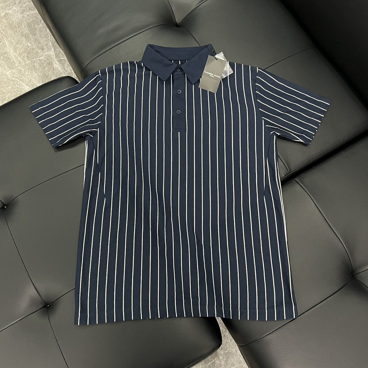 Number (N)ine Number (N)ine Striped Rubber Print Collar Polo Shirt Size US S / EU 44-46 / 1 - 1 Thumbnail