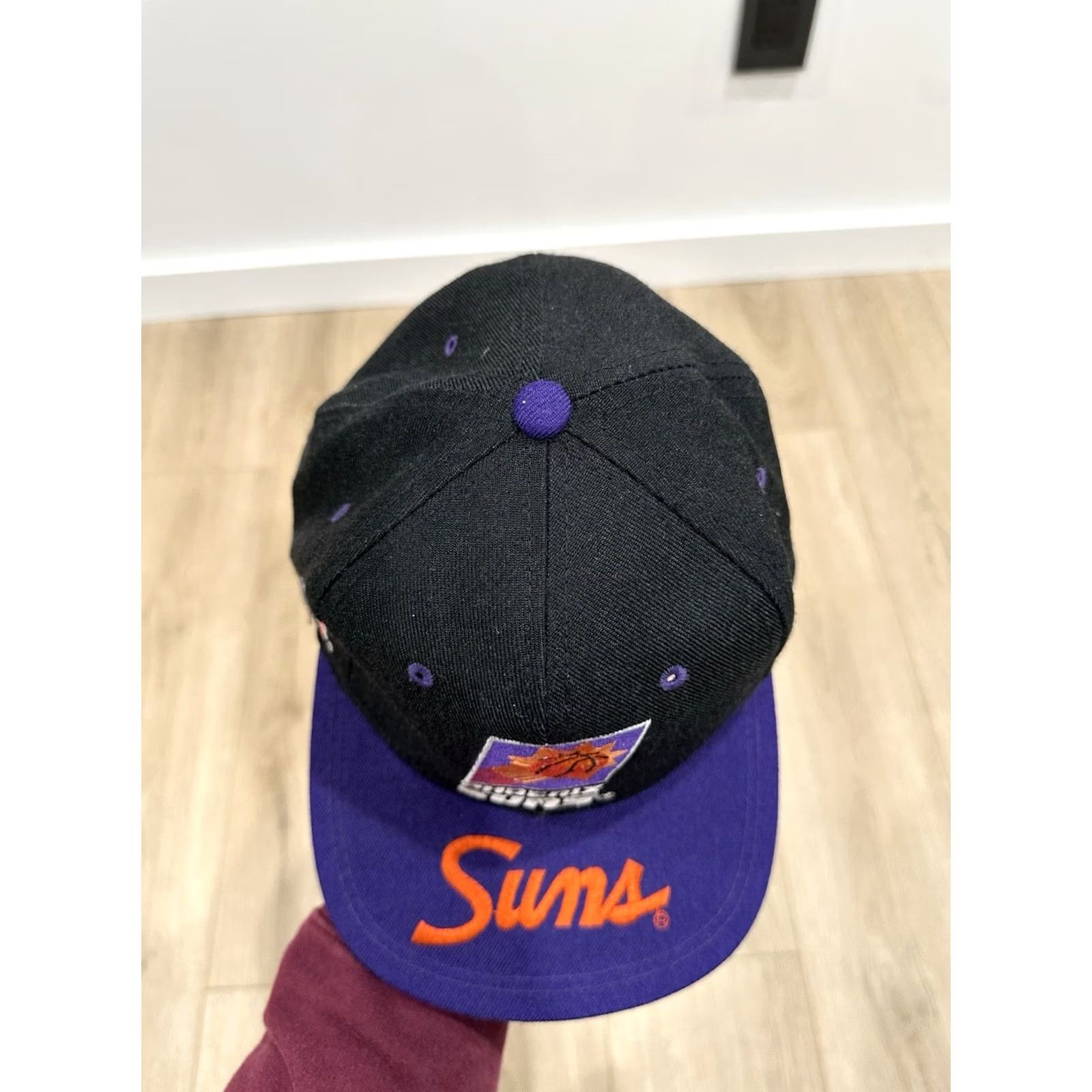 Sports Specialties VINTAGE Phoenix Suns Sports Specialties Snapback Brim Script NBA Plain Logo Black Wool One Size Men Adjustable 90s Hat Size ONE SIZE - 5 Thumbnail