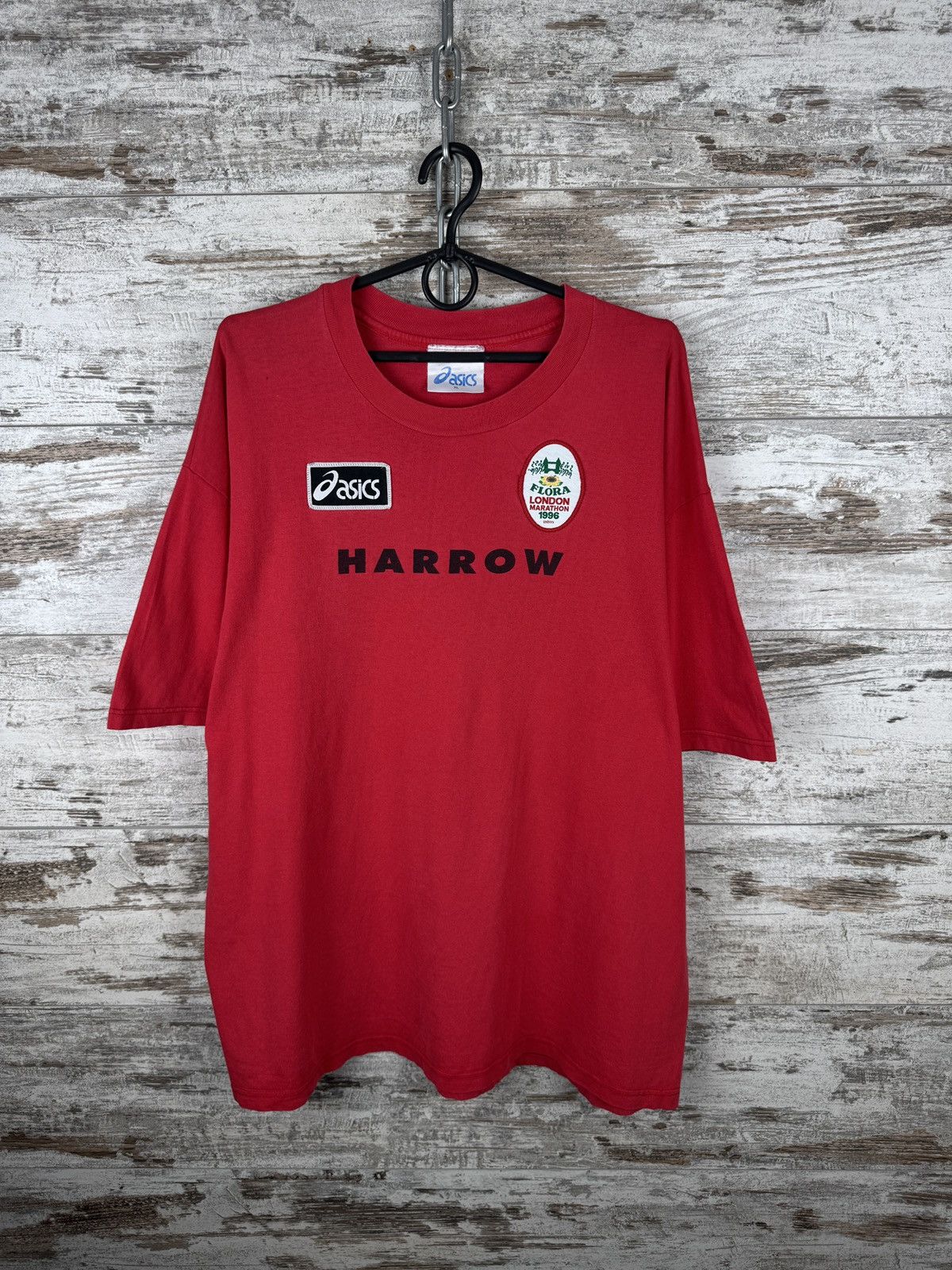 Asics Mens Vintage ASICS Flora London marathon harrow T-shirt tee Size US XL / EU 56 / 4 - 2 Thumbnail