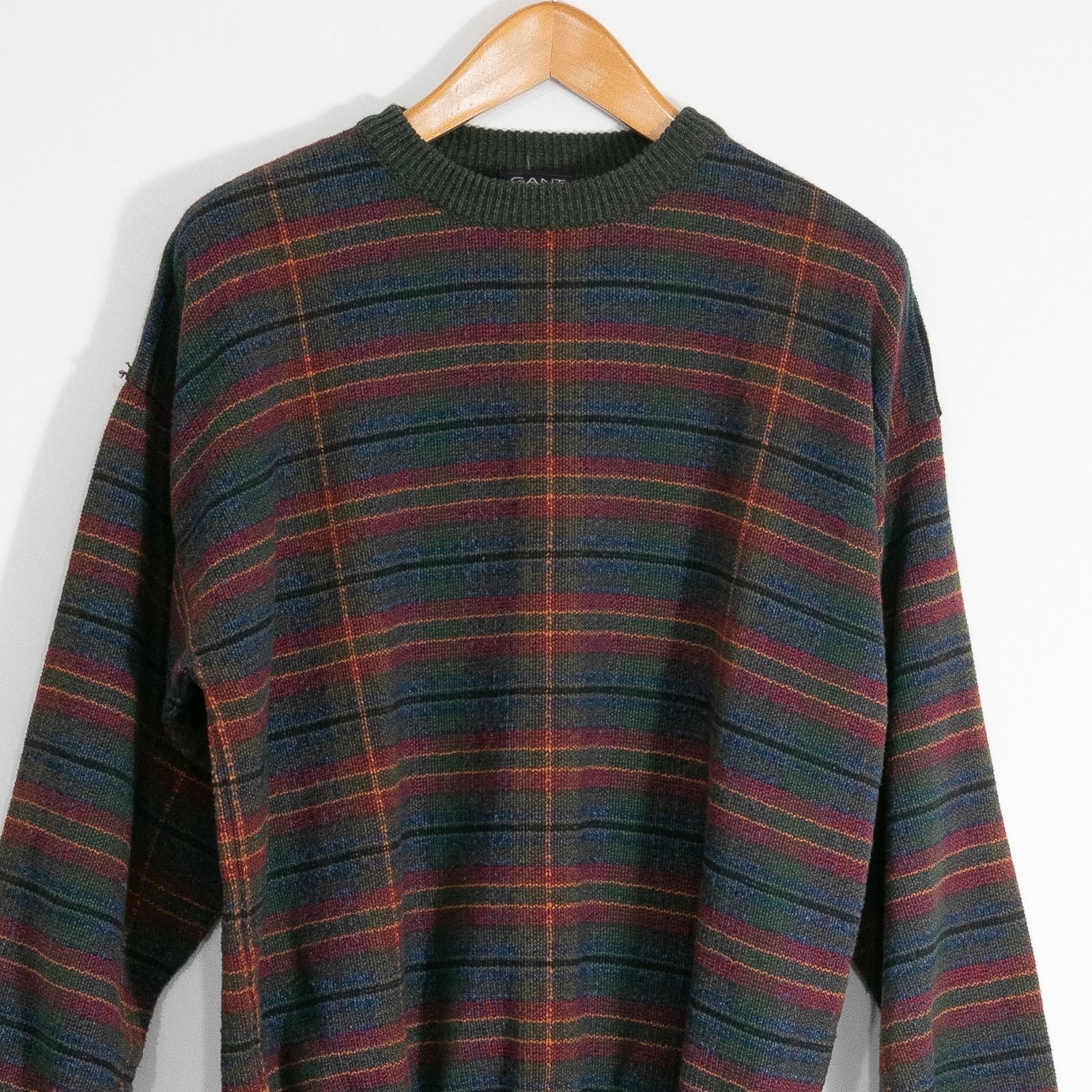 Gant Vintage 90s Gant Plaid Cotton Knit Sweater Large Distressed Size US L / EU 52-54 / 3 - 2 Thumbnail