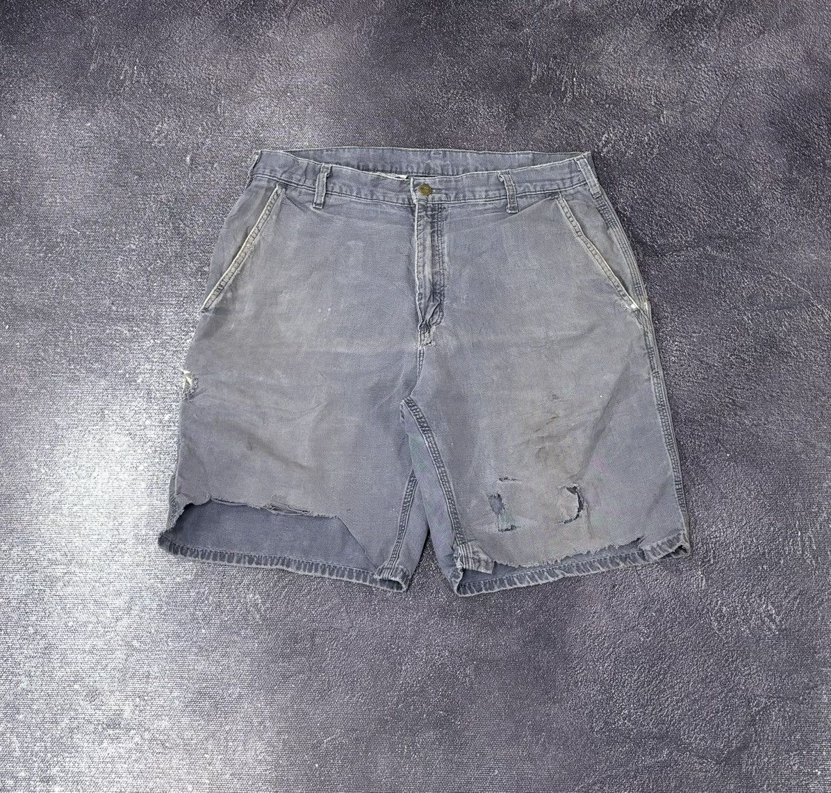 Carhartt Vintage 90s Carhartt Gray Work Hype Baggy Shorts Jorts Size US 36 / EU 52 - 2 Thumbnail