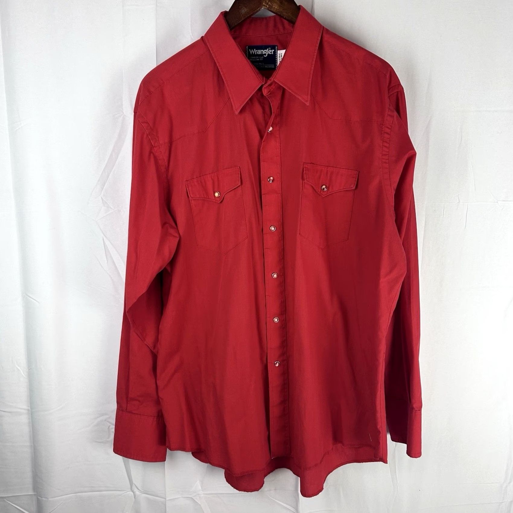Wrangler VINTAGE Wrangler Shirt Mens 18 X 36 Red Cowboy Cut X Long Tails Snaps Western USA Made Shirts Mens Red Cowboy Western Classic Vintage Size US XXL / EU 58 / 5 - 2 Thumbnail