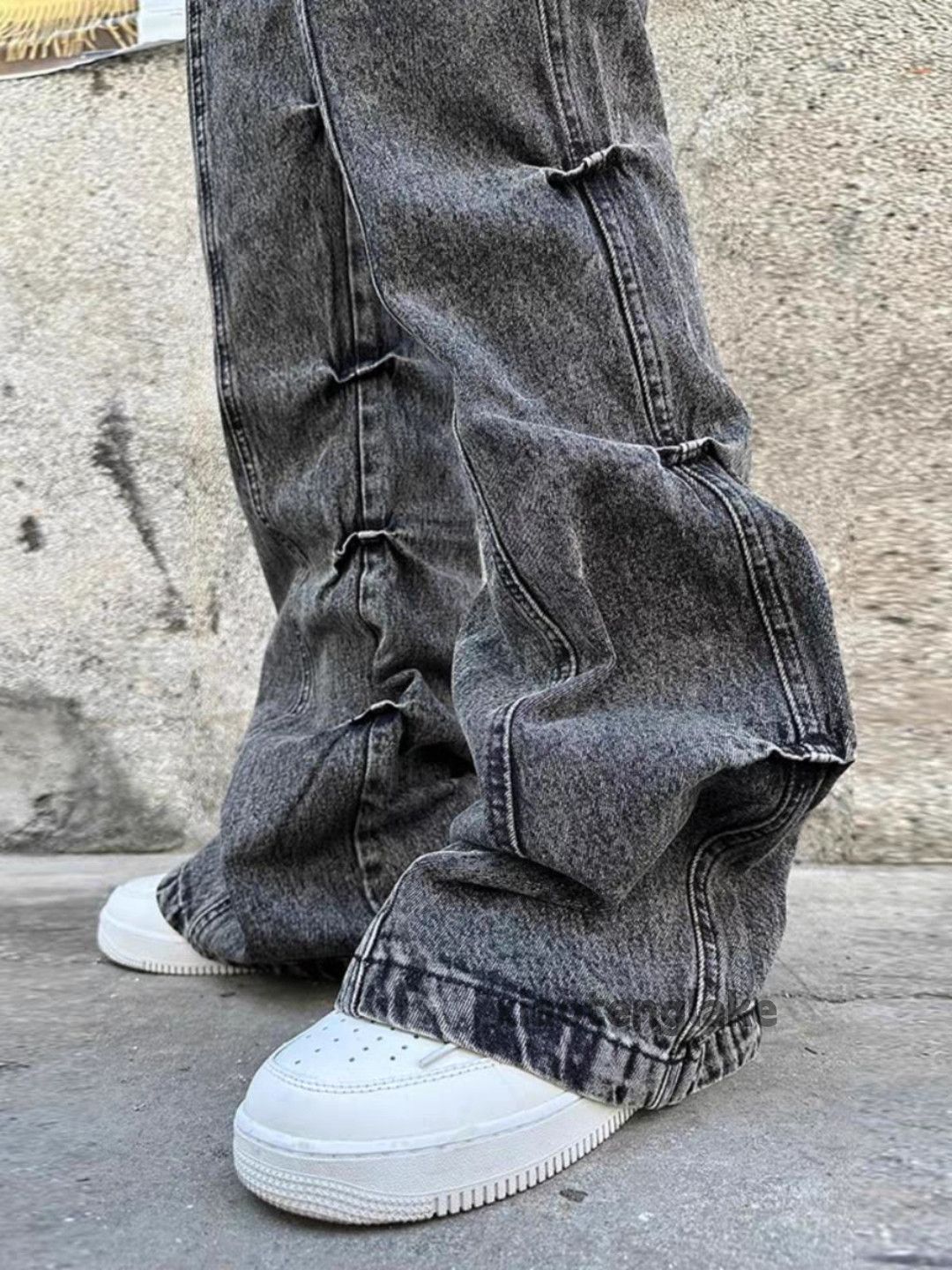 Jean × Vintage utility punk grunge bootcut pleated yuppie flared jeans Size US 32 / EU 48 - 3 Thumbnail