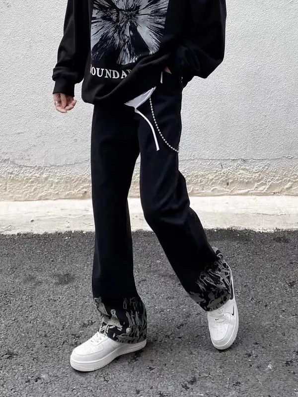 VIBE Retro high street printed straight hip hop wide leg jeans Size US 34 / EU 50 - 5 Thumbnail
