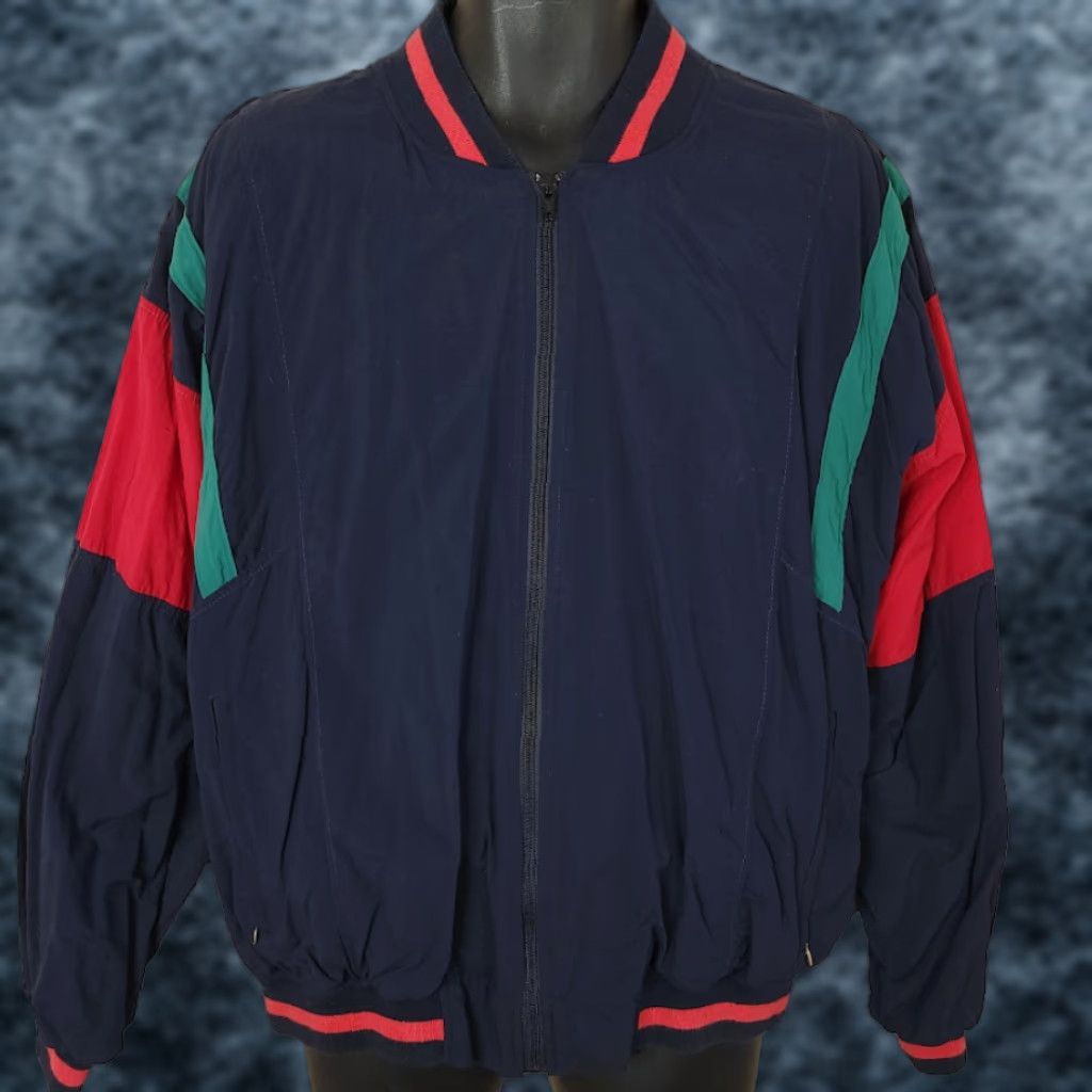 Vintage VINTAGE Duffel Sportswear Bomber Jacket Mens Size Large 80s 90s Made In USA Striped Blue Cotton Blend Full Zip Mens Size US L / EU 52-54 / 3 - 1 Thumbnail