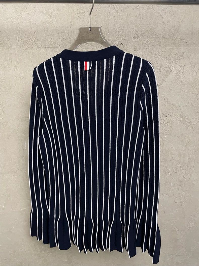 Thom Browne Thom browne Dark blue vertical striped cuff hem pleated des Size XS / US 0-2 / IT 36-38 - 4 Thumbnail