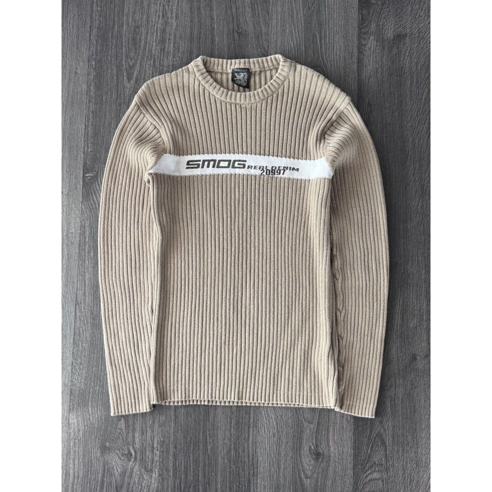 Japanese Brand Y2K Vintage Smog Cable Diesel/Dolce Gabbana Style Sweater Size US XL / EU 56 / 4 - 1 Thumbnail