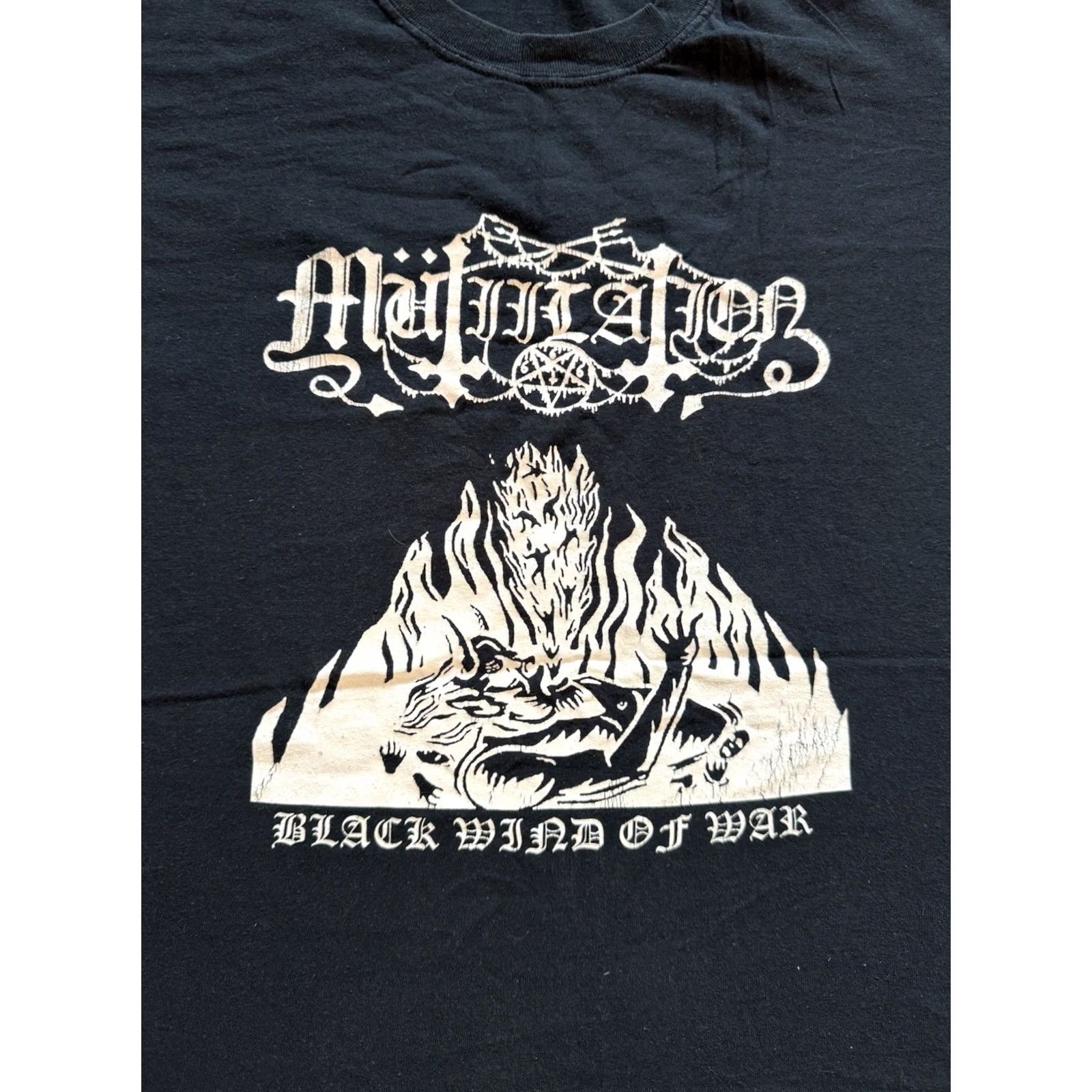 Vintage VINTAGE Mutiilation Black Metal Band T Shirt XL 2000s Wind Of War Mens Size US XL / EU 56 / 4 - 2 Thumbnail