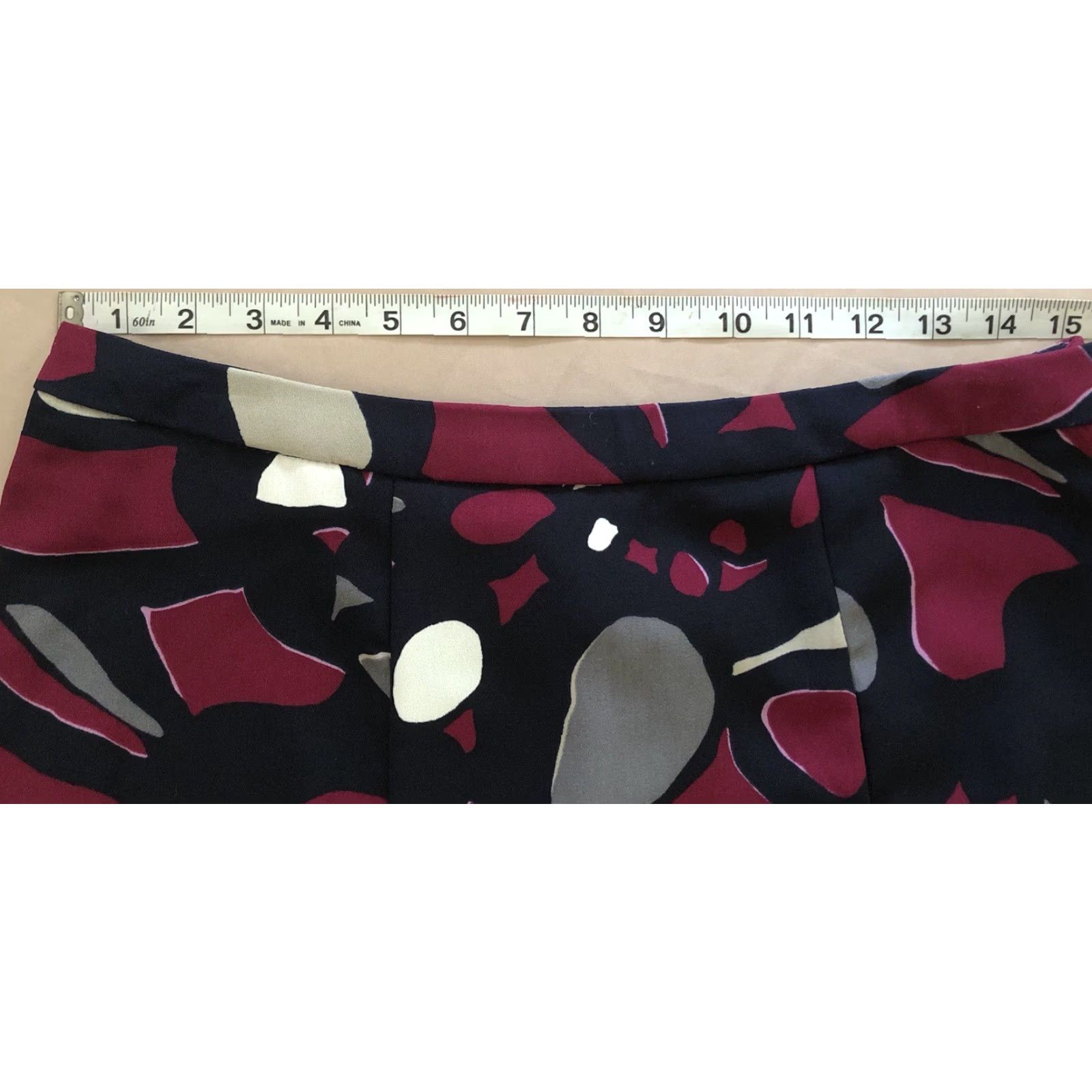 Vintage Mark Eisen Midi Flare Skirt 10 Blue Red Geo 30"W psychedelic Funky Boho Career Size 32" / US 10 / IT 46 - 4 Thumbnail