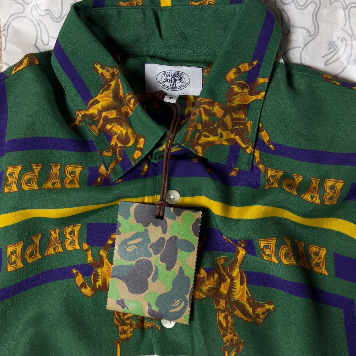 Bape Bape Double Ape Head Relaxed Shirt Green 2021 Size US M / EU 48-50 / 2 - 7 Thumbnail