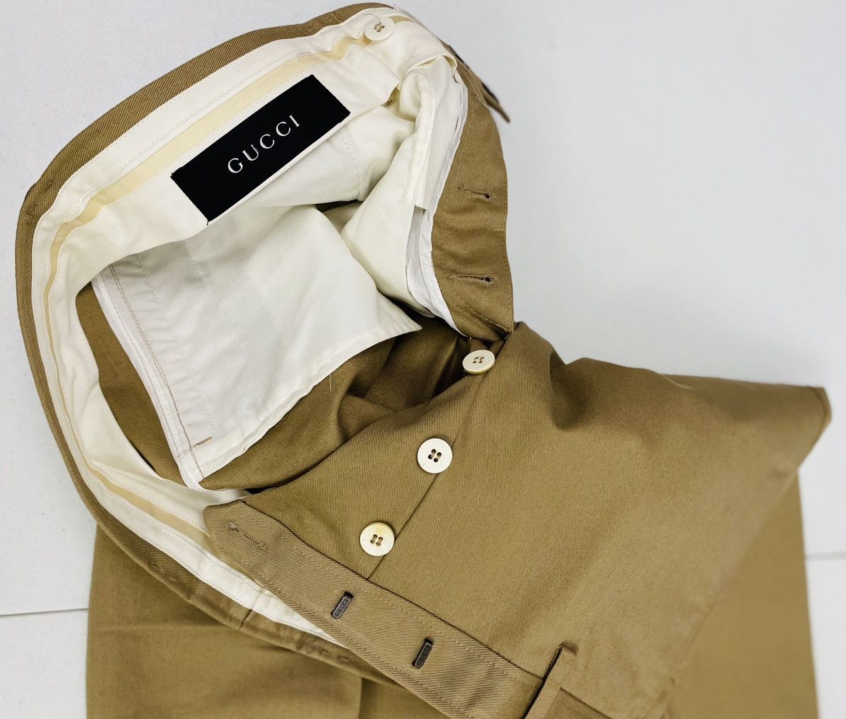 Gucci Gucci 🇮🇹 brown metal leather logo drill pants 36 Vintage NW Size US 36 / EU 52 - 6 Thumbnail