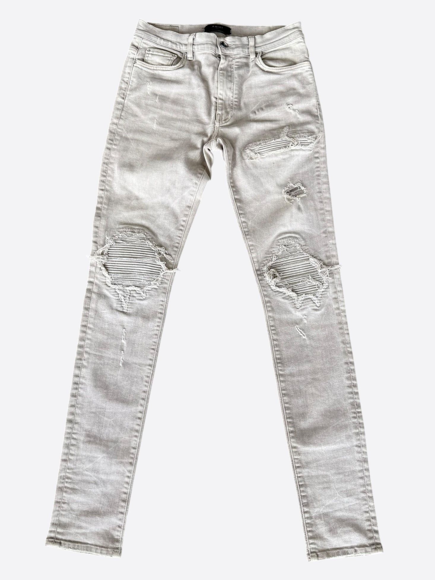 Amiri Amiri Light Grey Patch MX1 Jeans Size US 31 - 1 Thumbnail