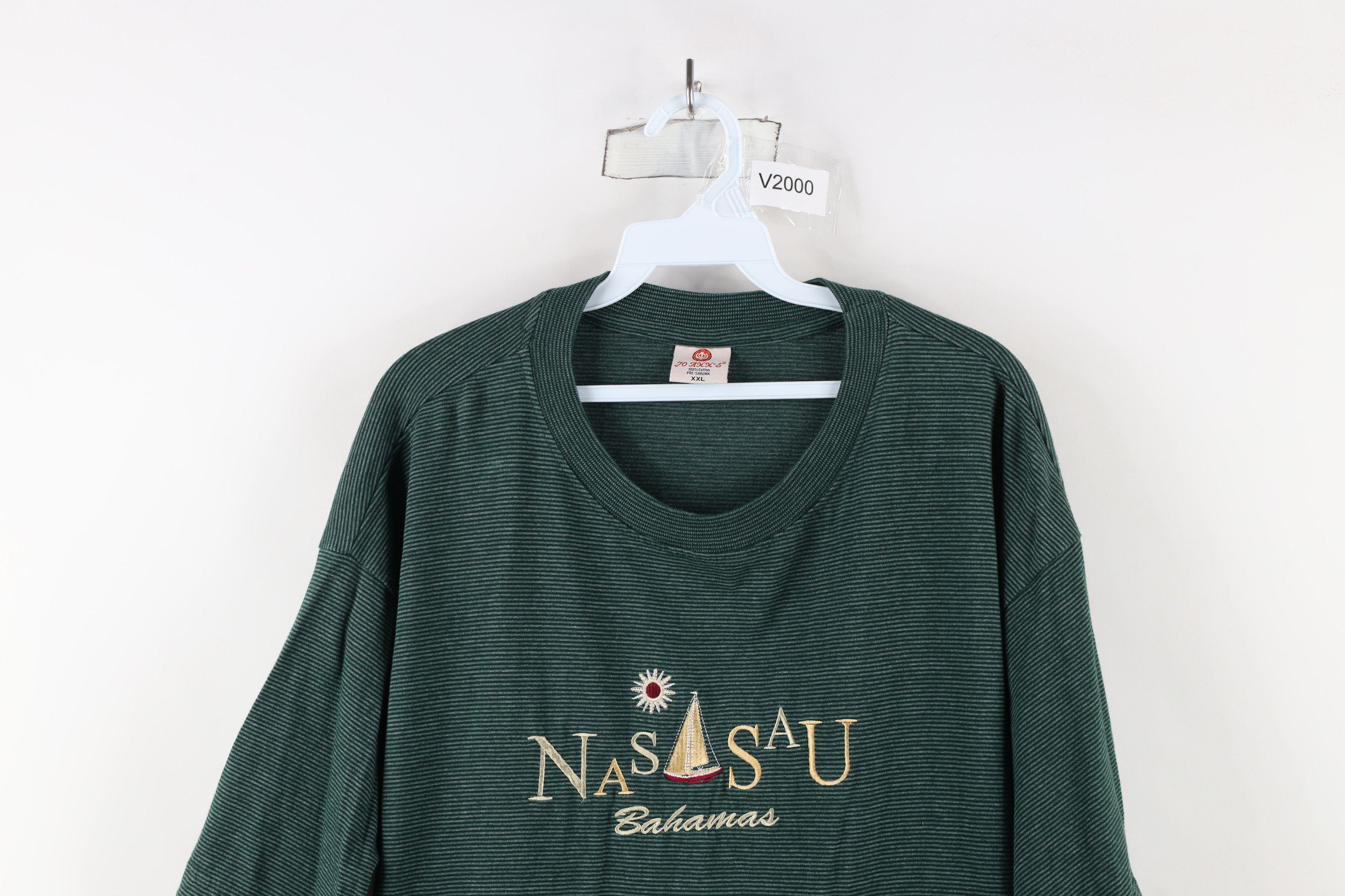 Vintage Vintage 90s Streetwear Out Striped Nassau Bahamas T-Shirt Size US XXL / EU 58 / 5 - 2 Thumbnail