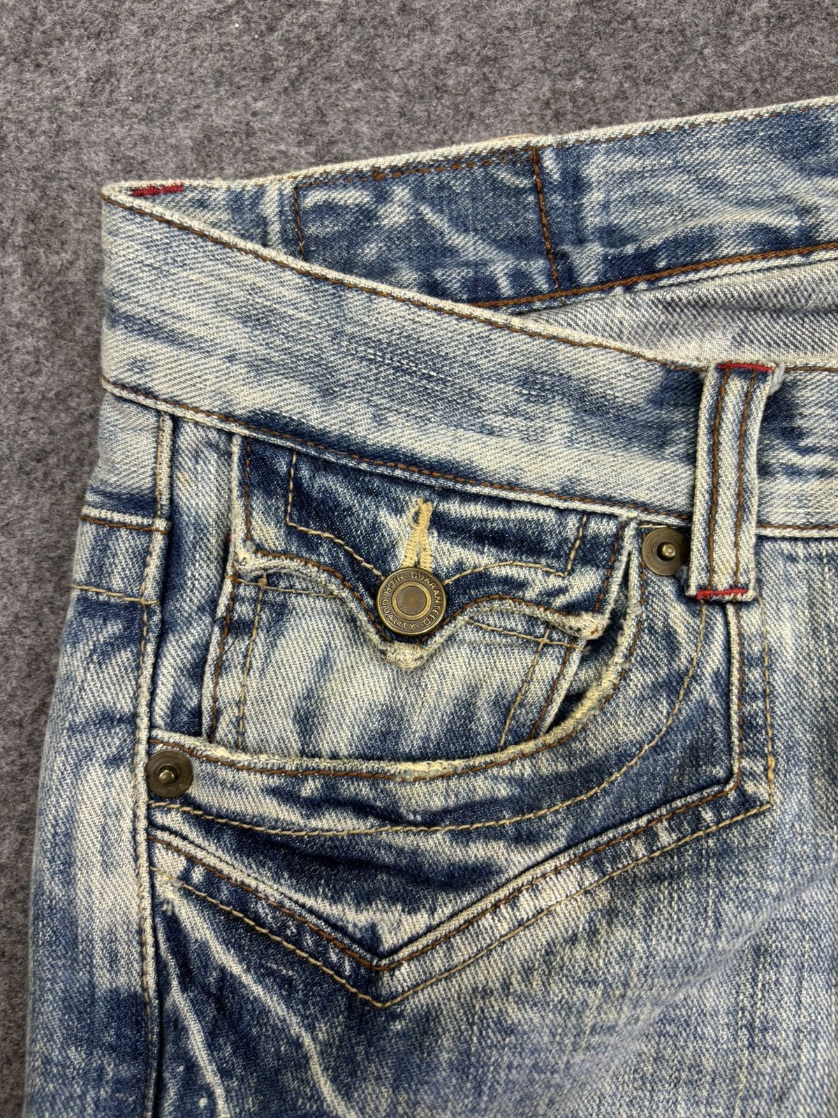 Japanese Brand 💥Twisted Flare Zipper💥Rattle Trap Japan Mudwash Denim K36 Size US 33 - 10 Thumbnail