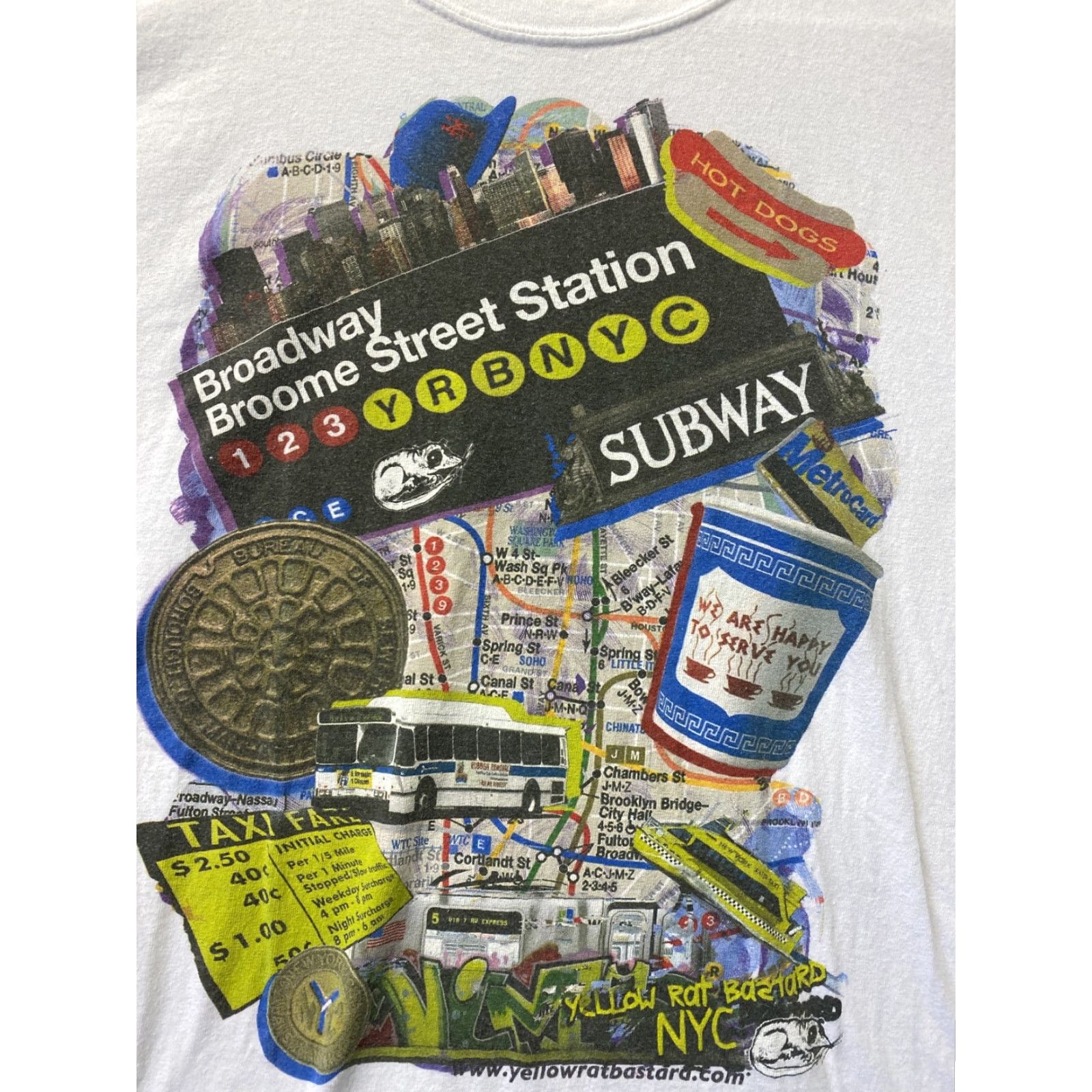 Vintage VINTAGE Public Domain Shirt Broadway Train Station XL White 90s Logo Mens Size US XL / EU 56 / 4 - 2 Thumbnail