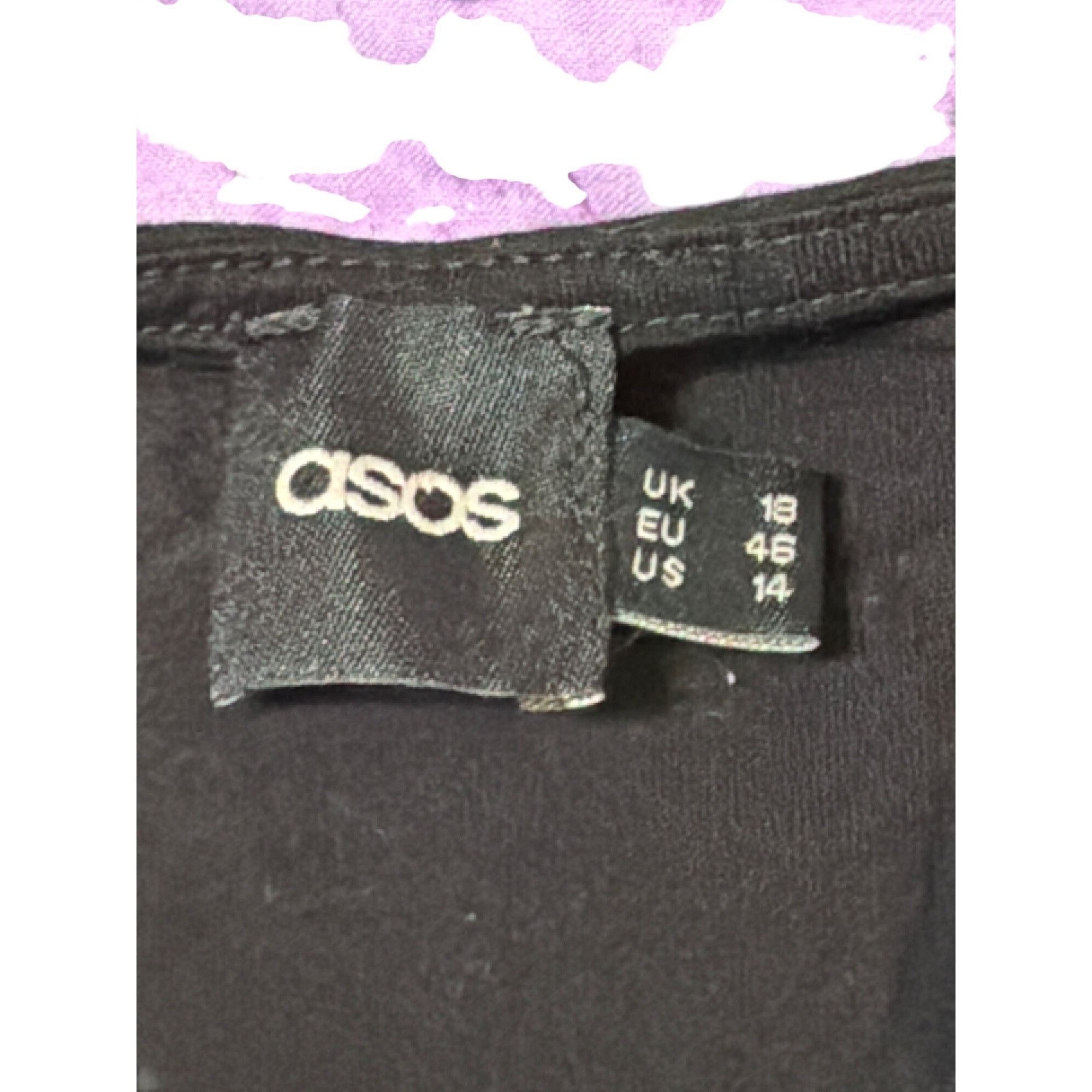 Asos ASOS Black Long Sleeve Faux Wrap Midi Dress V Neck Versatile Size XL / US 12-14 / IT 48-50 - 5 Thumbnail