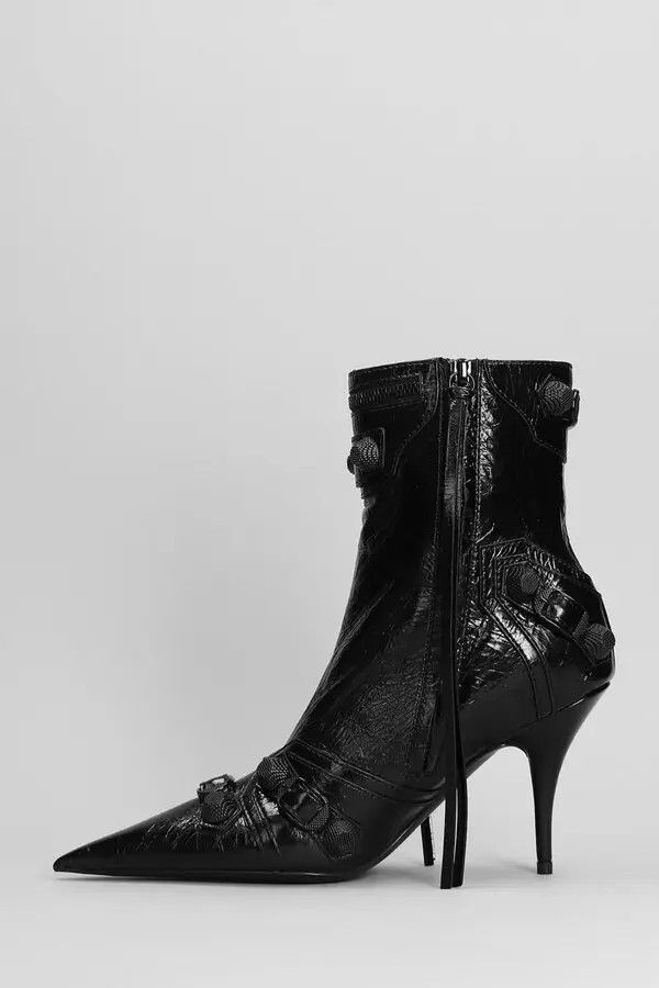 Balenciaga o1y0625 Leather Ankle Boots in Black Size US 8 / IT 38 - 2 Thumbnail