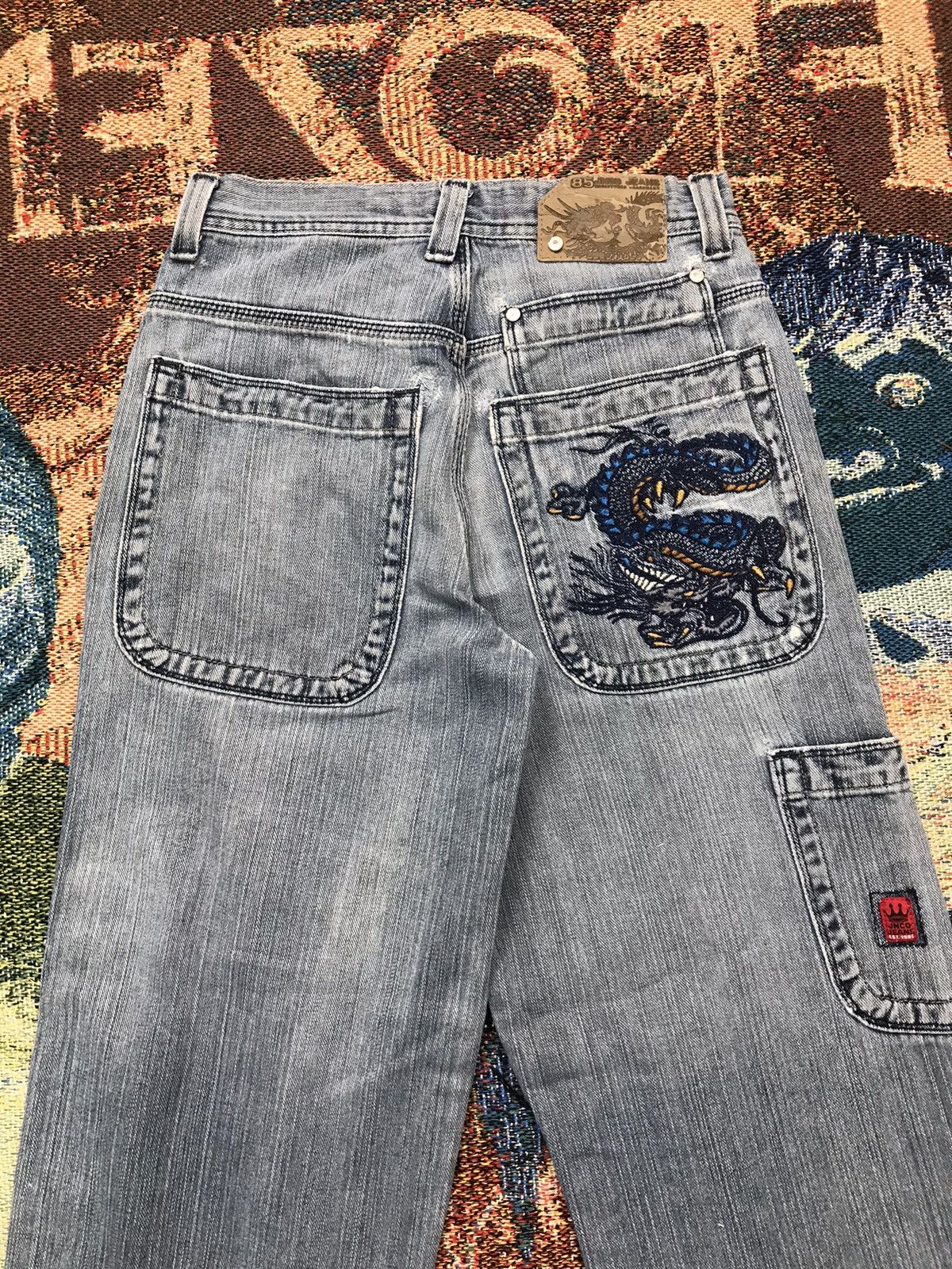 JNCO vintage Jnco dragon 🐉 embroidered damaged denim Size 28" / US 6 / IT 42 - 15 Thumbnail