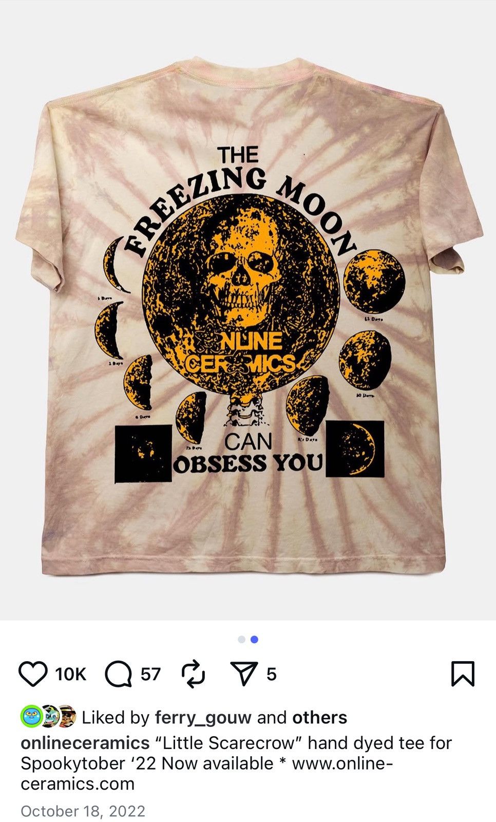 Online Ceramics AUTUMN 2022 LiTTLE SCARECROW TiE DYE BROWN ÉCRU HALLOWEEN Size US M / EU 48-50 / 2 - 2 Thumbnail