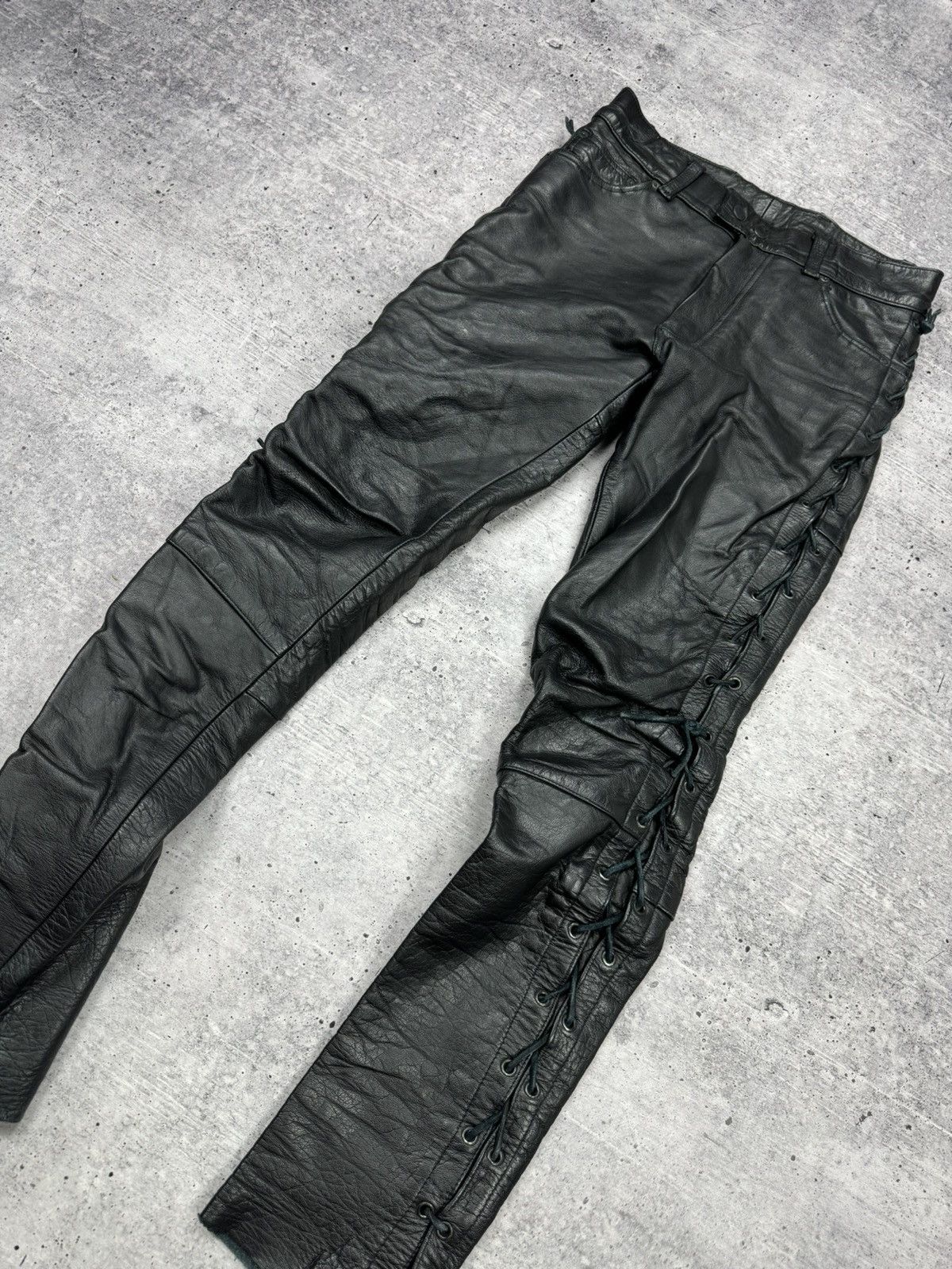 Genuine Leather × Vintage Vintage 90’s Y2K Style Casual Cowboy Genuine Leather Pants Size US 30 / EU 46 - 10 Thumbnail