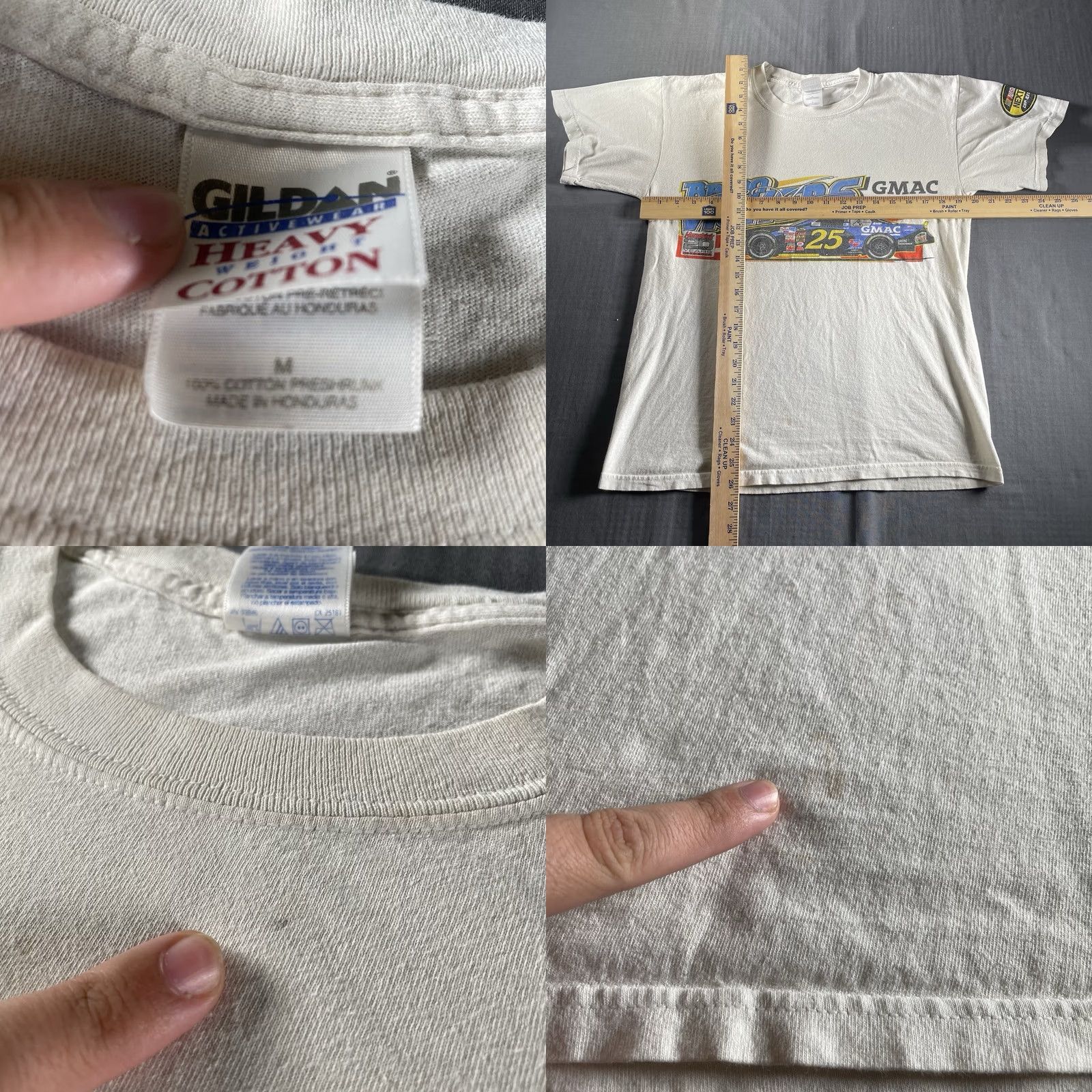 NASCAR VINTAGE NASCAR Shirt Mens M Nascar Nextel Cup Series 2004 GMAC Racing Beige Cotton Crew Neck Short Sleeve Logo Graphic Print Size US M / EU 48-50 / 2 - 8 Thumbnail