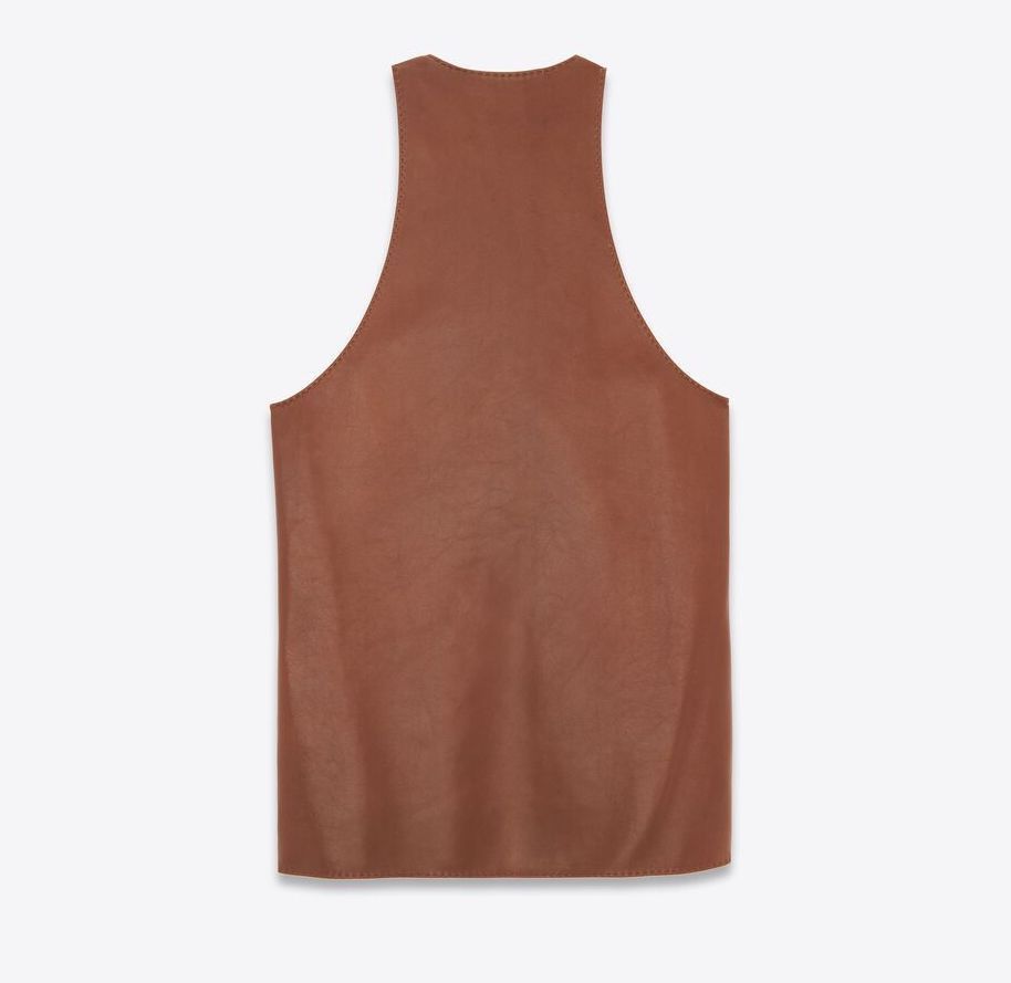 Saint Laurent Paris o1tp1o0125 Tank Top in Brown Size XS / US 0-2 / IT 36-38 - 2 Thumbnail