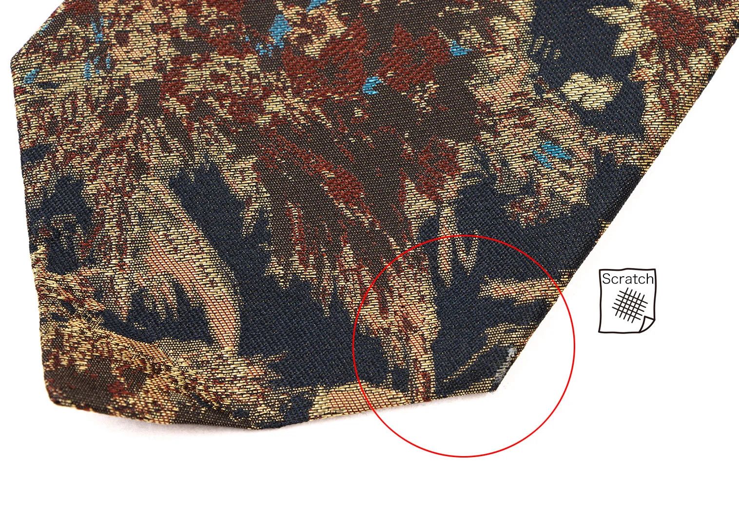 Jean Paul Gaultier Floral Jacquard Tie in Navy and Gold Size ONE SIZE - 4 Thumbnail