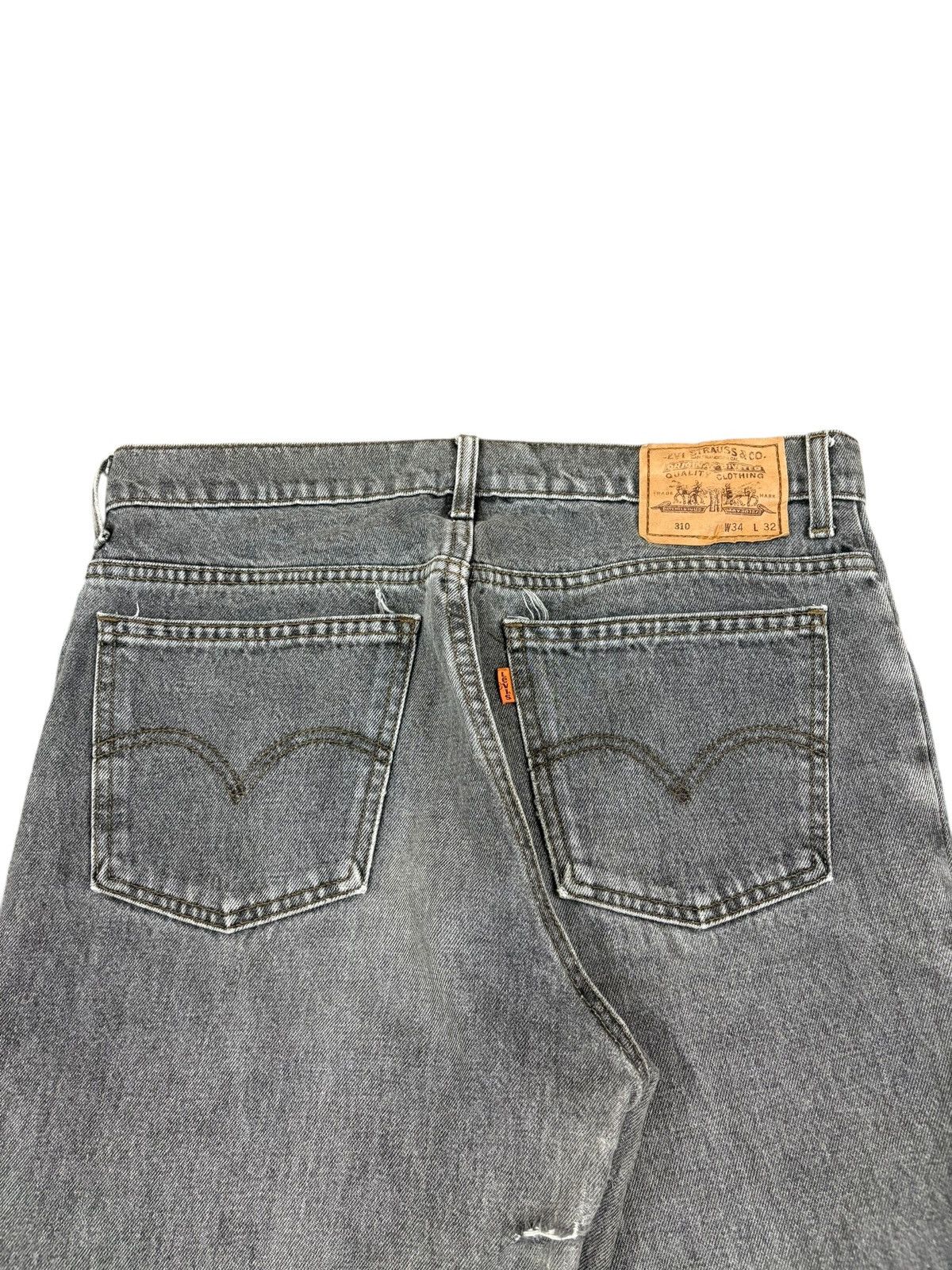 Levi's Vintage 90s Levis 310 Orange Tab Charcoal Wash Distress Jean Size US 34 / EU 50 - 8 Thumbnail