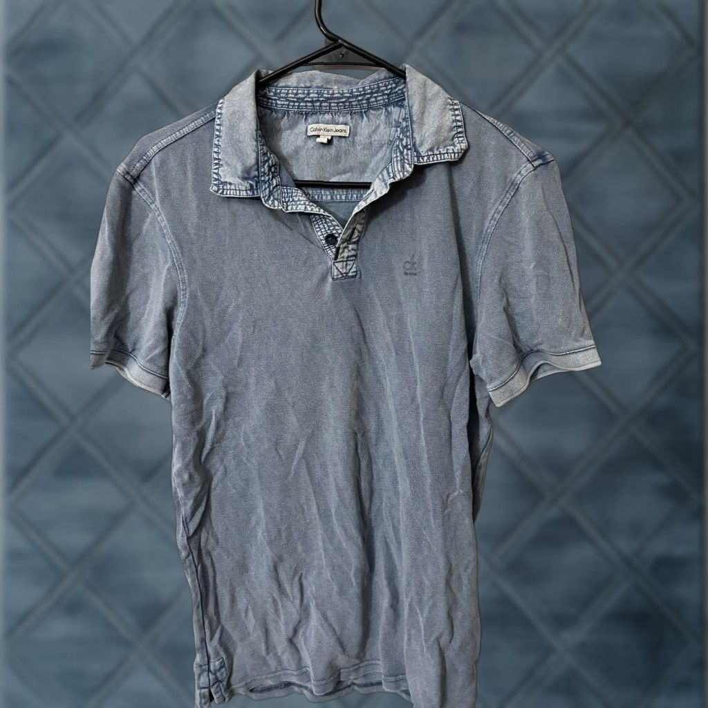 Vintage Polo Chambray Short Sleeve Lightweight Blue Men's Small Size US S / EU 44-46 / 1 - 1 Thumbnail
