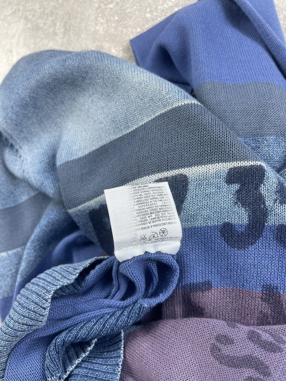 Diesel × Vintage Diesel Made in Italy Vintage Y2K Graphic Striped Sweater Size US XL / EU 56 / 4 - 11 Thumbnail
