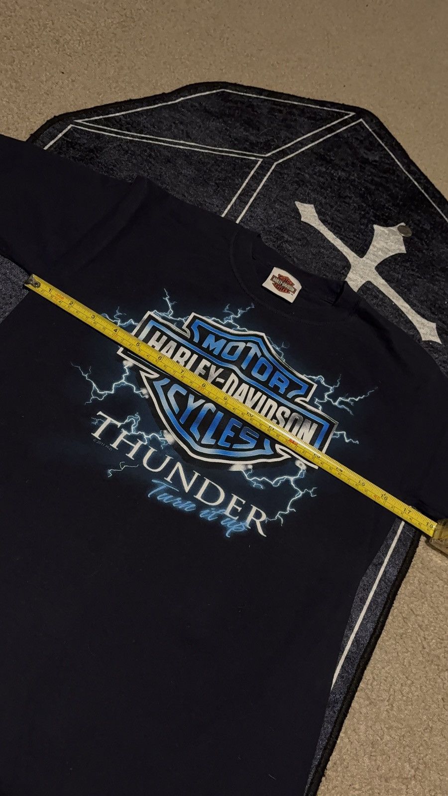 Harley Davidson Harley Davidson Thunder Turn It Up Lightning S Tee Y2K 2005 Size US S / EU 44-46 / 1 - 8 Thumbnail