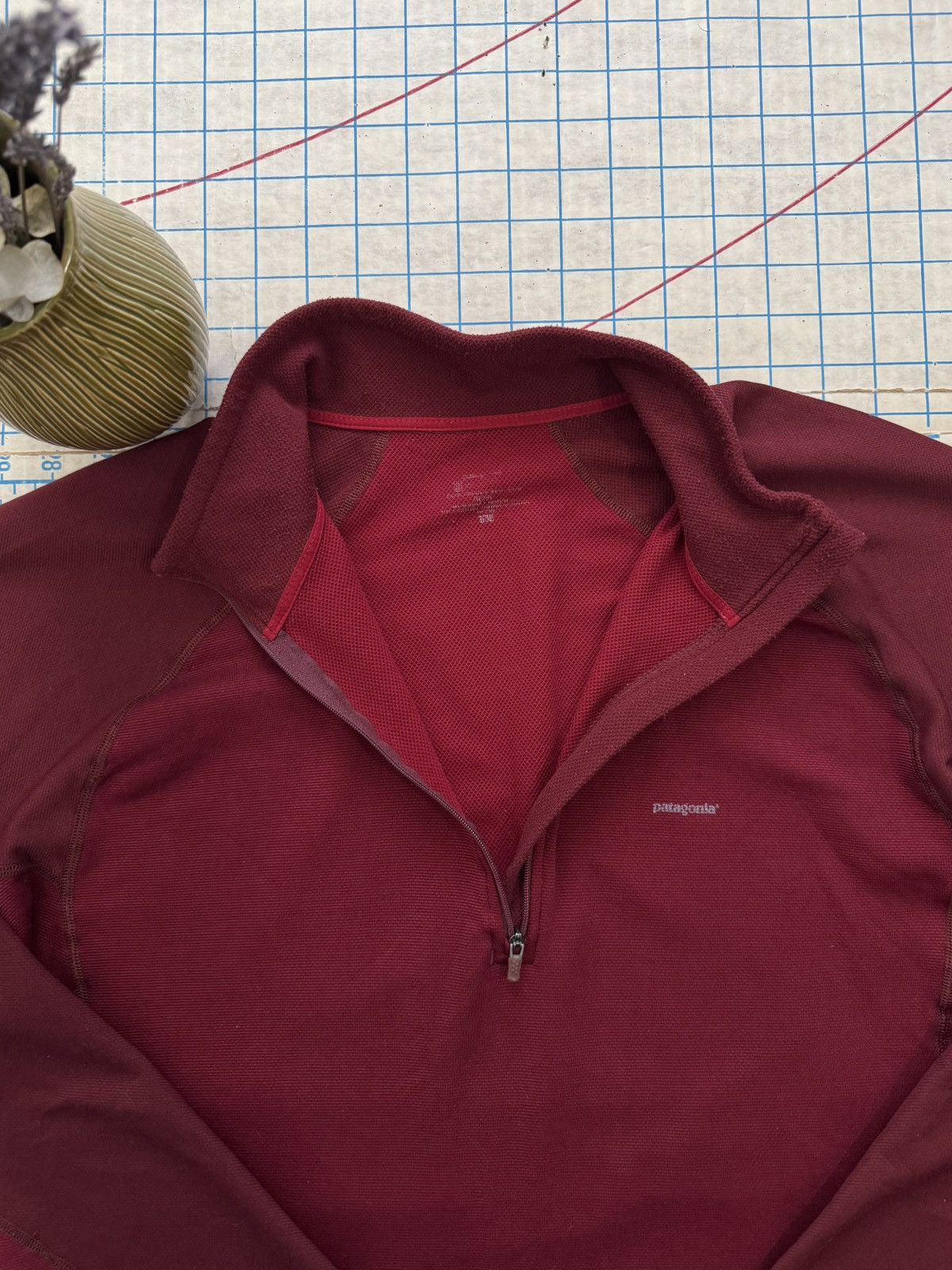 Patagonia Patagonia 1/4 Zip Base Layer Maroon Red Size Large Mens Size US L / EU 52-54 / 3 - 4 Thumbnail