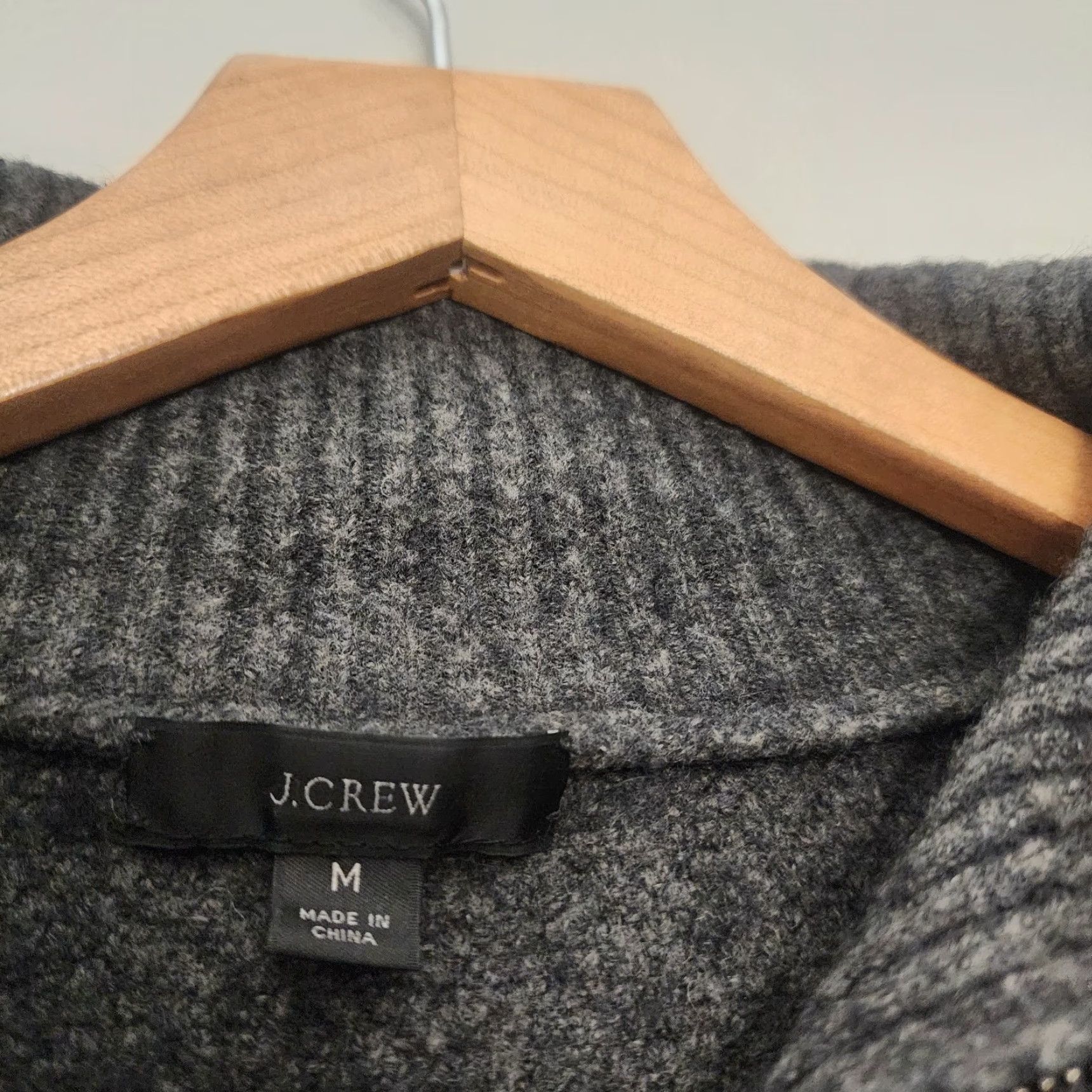 J.Crew J.CREW Cable Knit Sweater Women Medium Gray 1/2 Zip Merino Wool Alpaca Polyamide Knit Pullover Mock Neck Long Sleeve Casual Travel Regular M Womens Size M / US 6-8 / IT 42-44 - 3 Thumbnail
