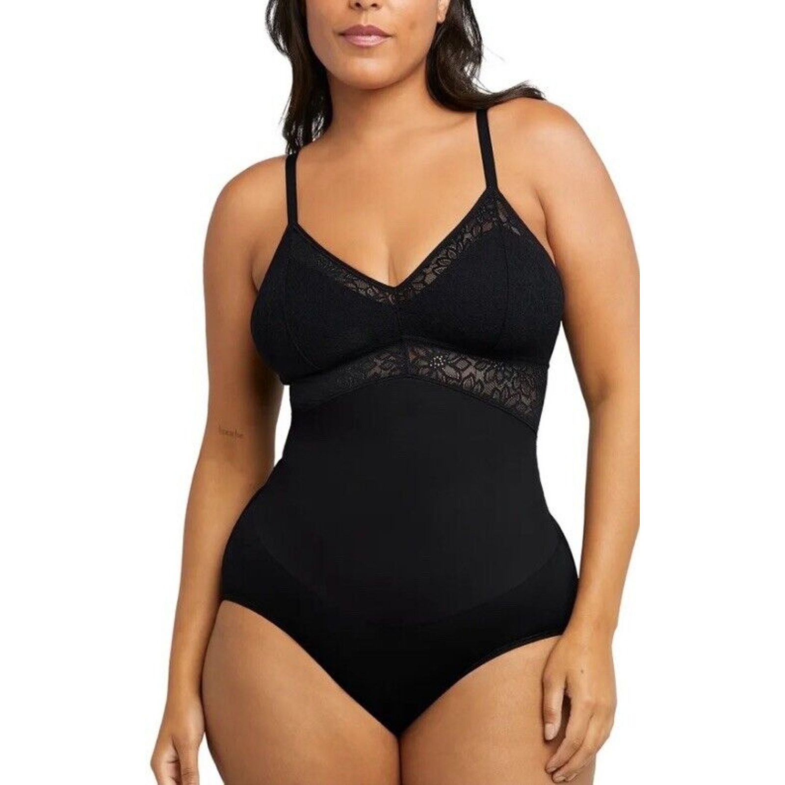 Maiden Noir Maidenform Women Lace Black Bodysuit Tame Your Tummy Size M Size M / US 6-8 / IT 42-44 - 1 Thumbnail
