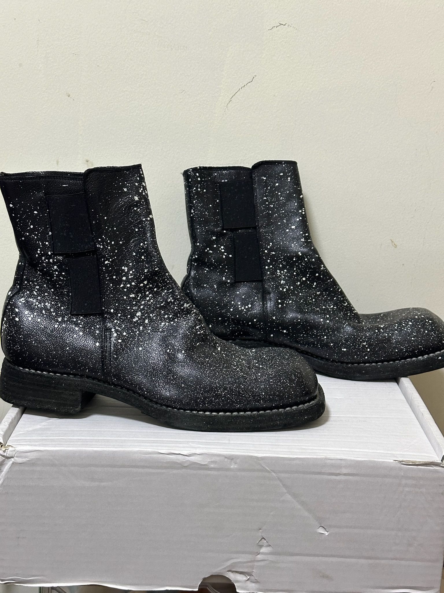 Guidi Guidi 79087 square-toe splashed leather boots Size US 8 / EU 41 - 2 Thumbnail