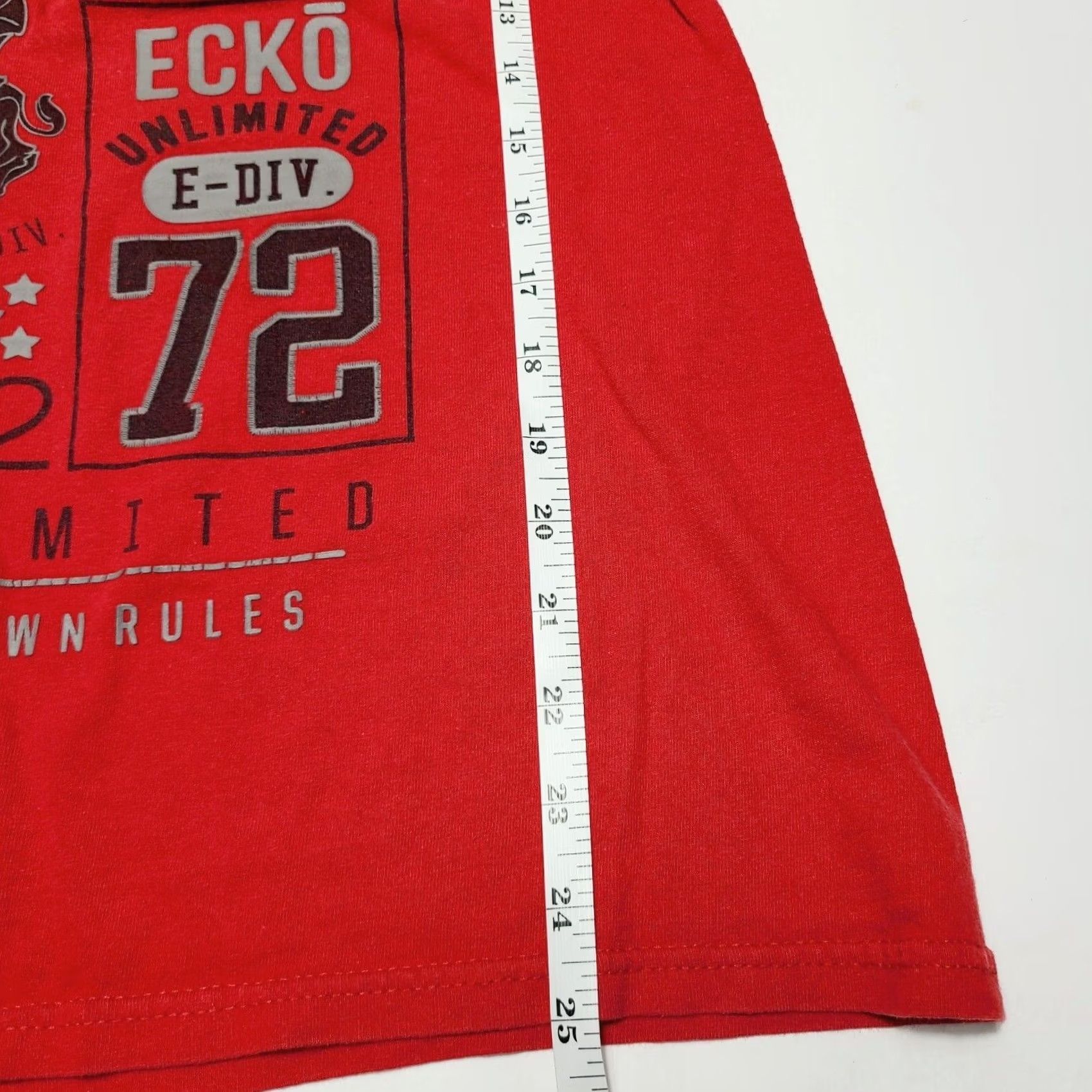 Ecko Unltd. Ecko Unltd T-Shirt Men L Y2K "We Play By Our Own Rules" Graphic Tee Logo Crew Neck Red 100% Cotton Regular Short Sleeve Vintage No Size US L / EU 52-54 / 3 - 5 Thumbnail