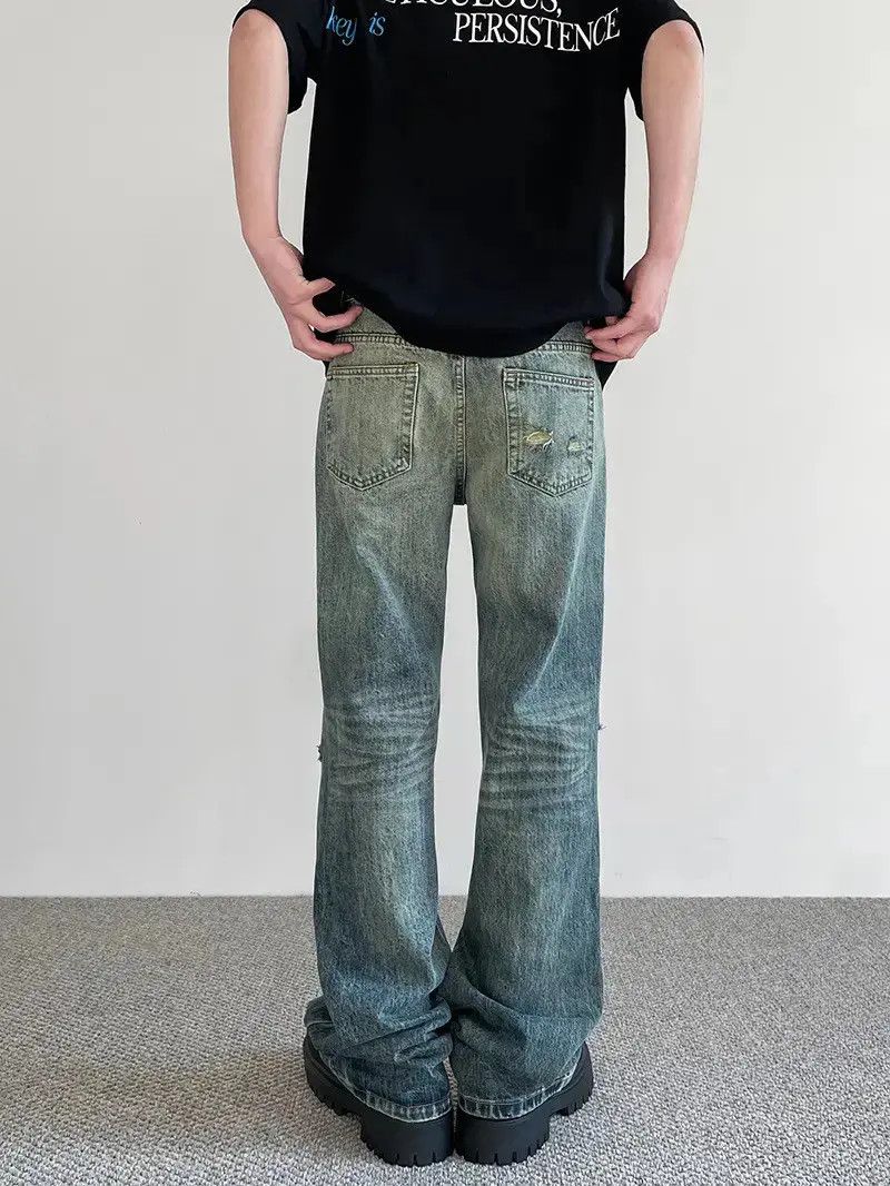 Japanese Brand Retro loose ripped micro flared jeans Size US 32 / EU 48 - 4 Thumbnail