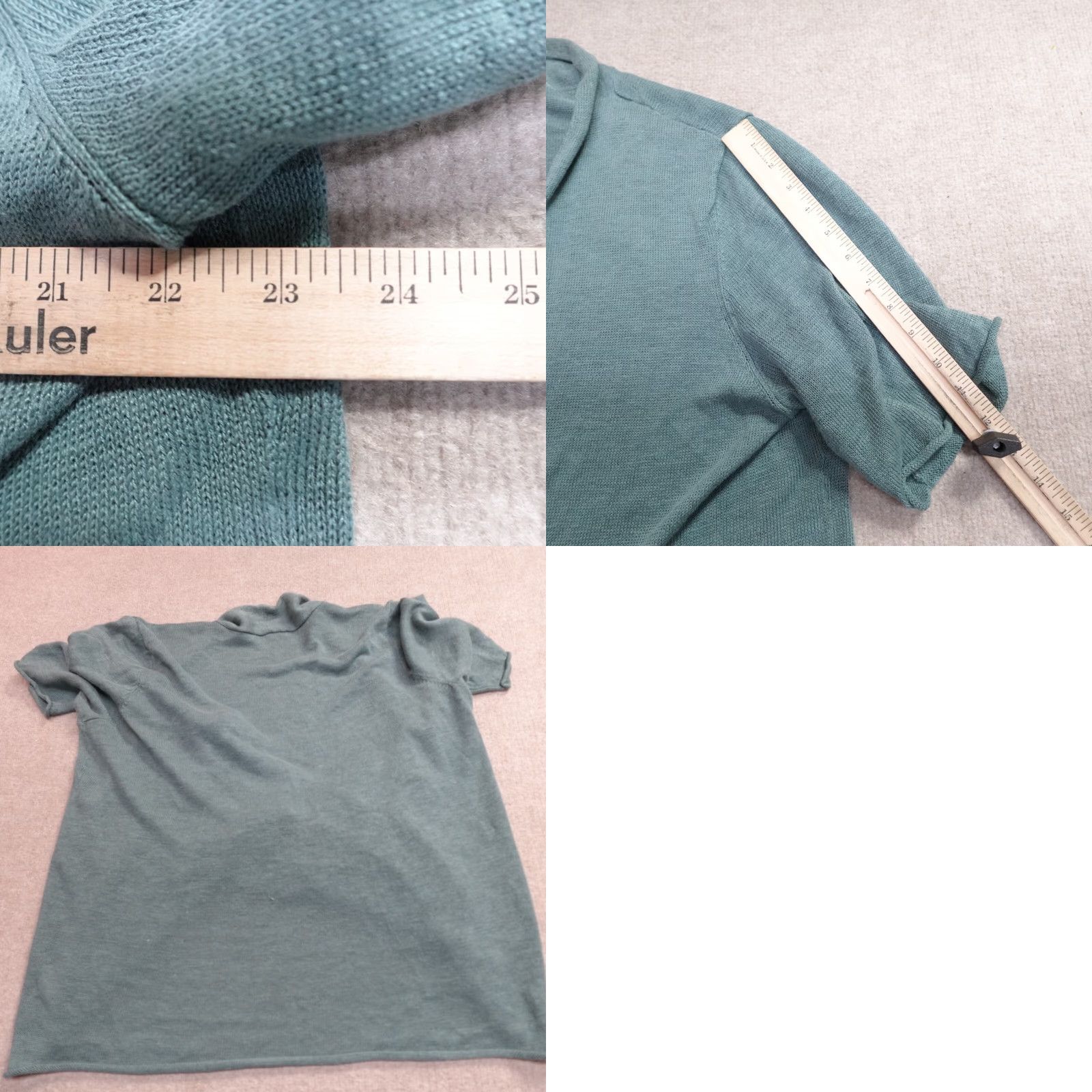 Eileen Fisher VINTAGE Eileen Fisher Womens Sweater Cardigan Open Front Loose Knit Linen 2X Blue Teal Womens Size XXL / US 16-18 / IT 52-54 - 8 Thumbnail