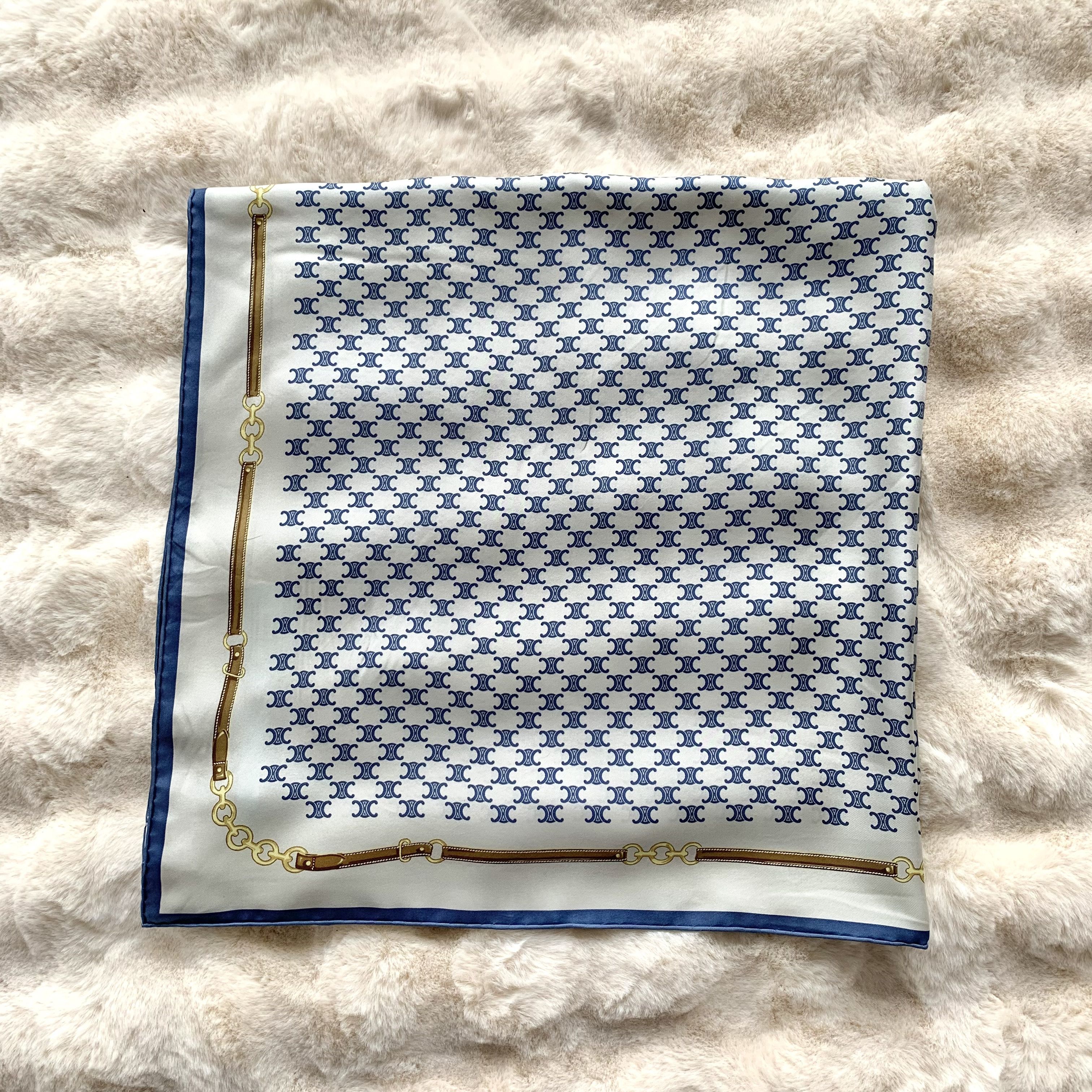 Celine Celine Silk Scarf Colorblock Square (90×90cm) Size ONE SIZE - 4 Thumbnail
