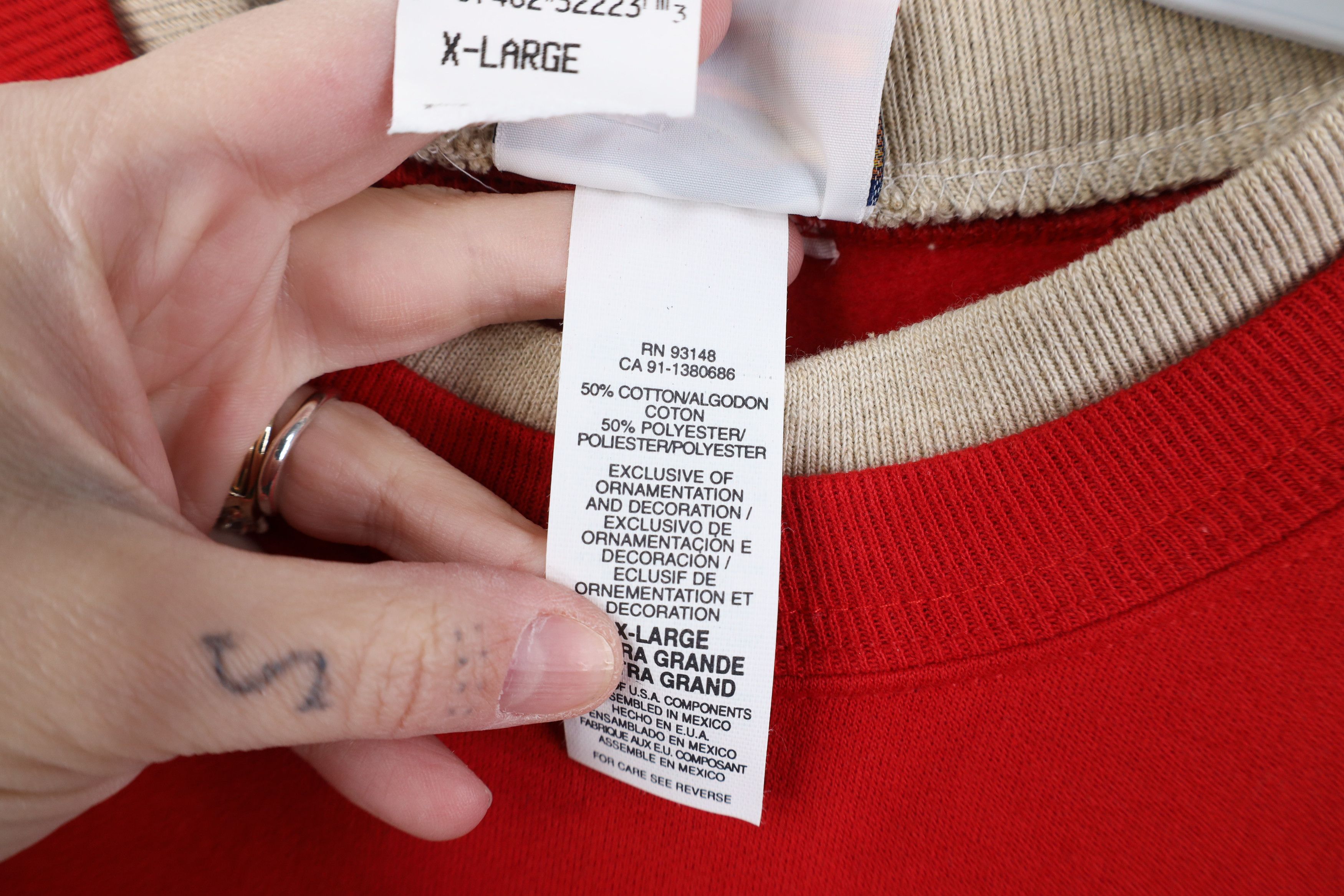 Vintage Deadstock Vintage 90s Christmas Nature Bird Sweatshirt Red Size XL / US 12-14 / IT 48-50 - 10 Thumbnail