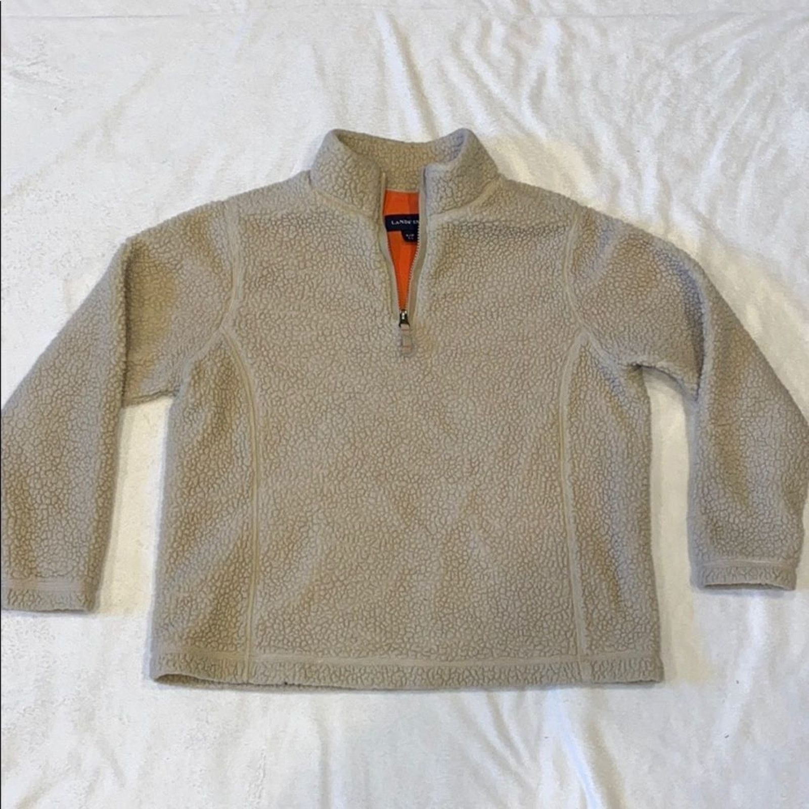 Other Land's End neutral tan faux shearling quarter zip | Sz S Size S / US 4 / IT 40 - 2 Thumbnail